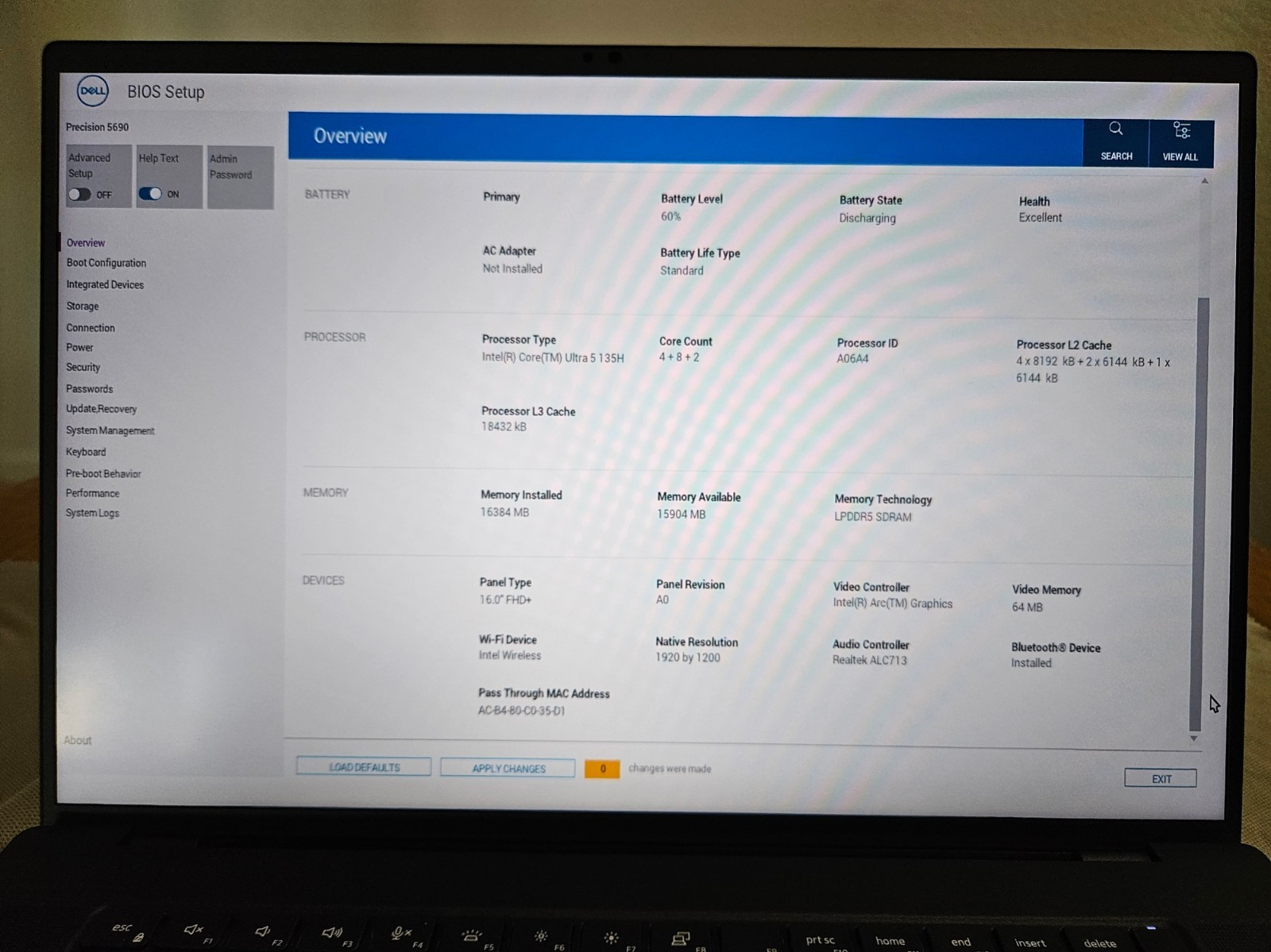 Dell Precision 5690 16″ Core Ultra 5 135H 16GB 512GB WiFi 7 ProSupport 2028