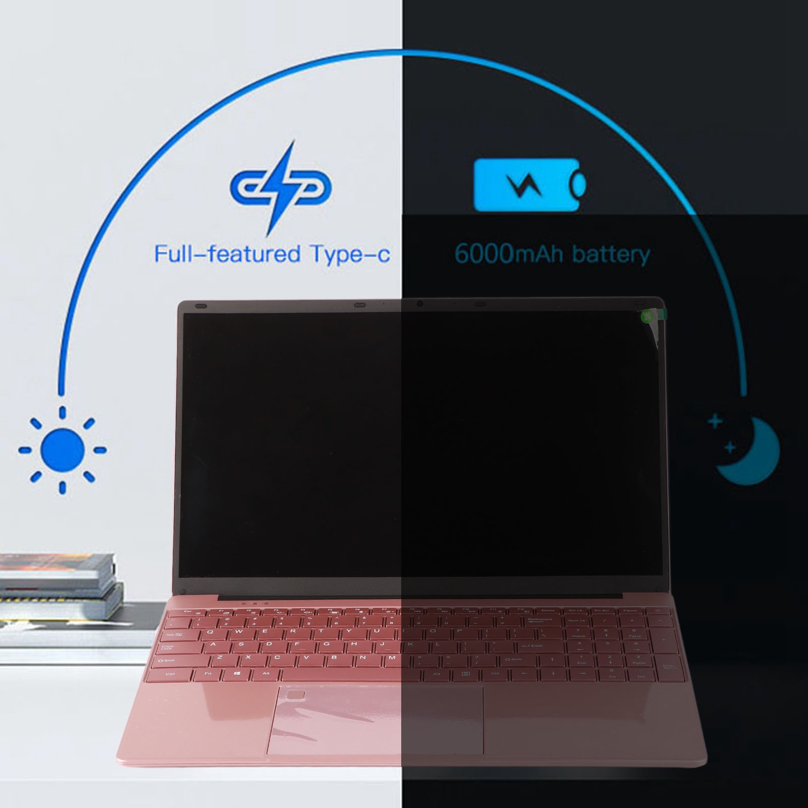 Pink Laptop 15.6 Inch Quad Core CPU Fingerprint Reader For Business Popular