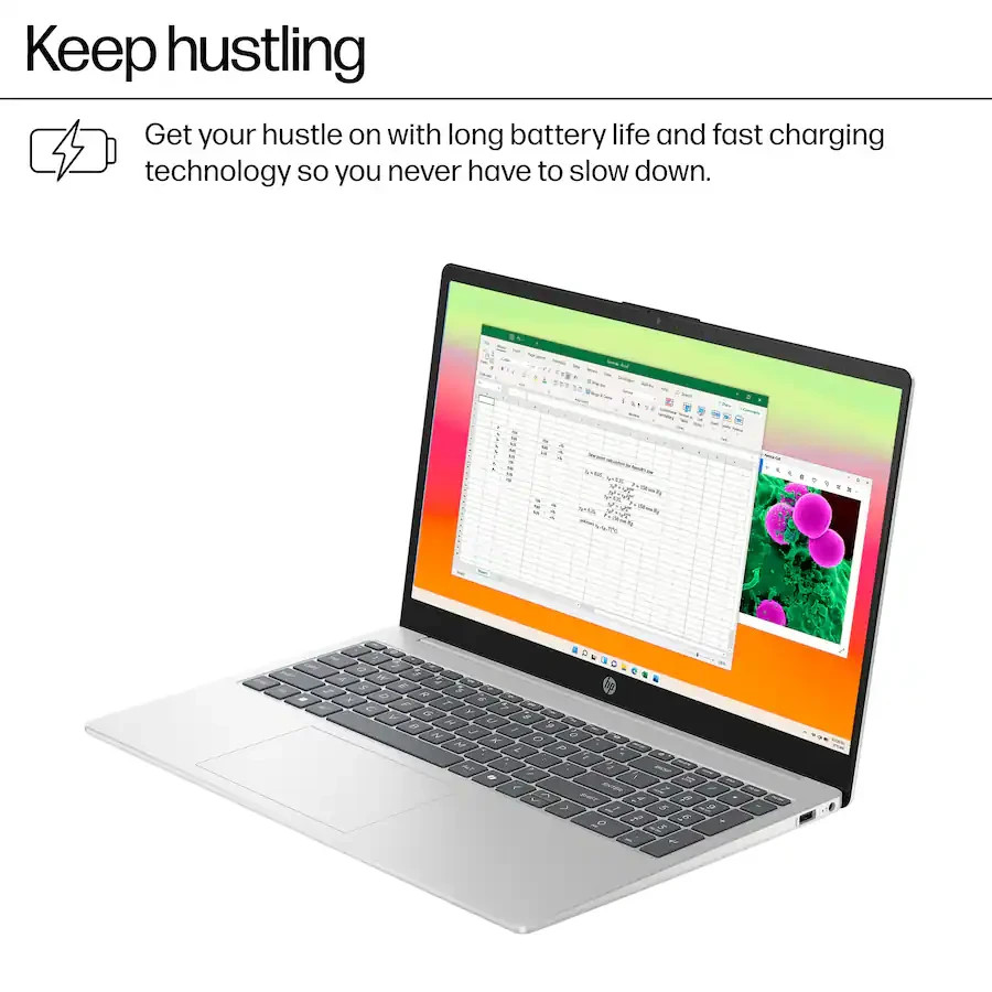 HP 15-fd0048ca 15t Laptop PC 15.6″ 1080P Intel 3.4Ghz 4GB 128GB SSD Num Key W11