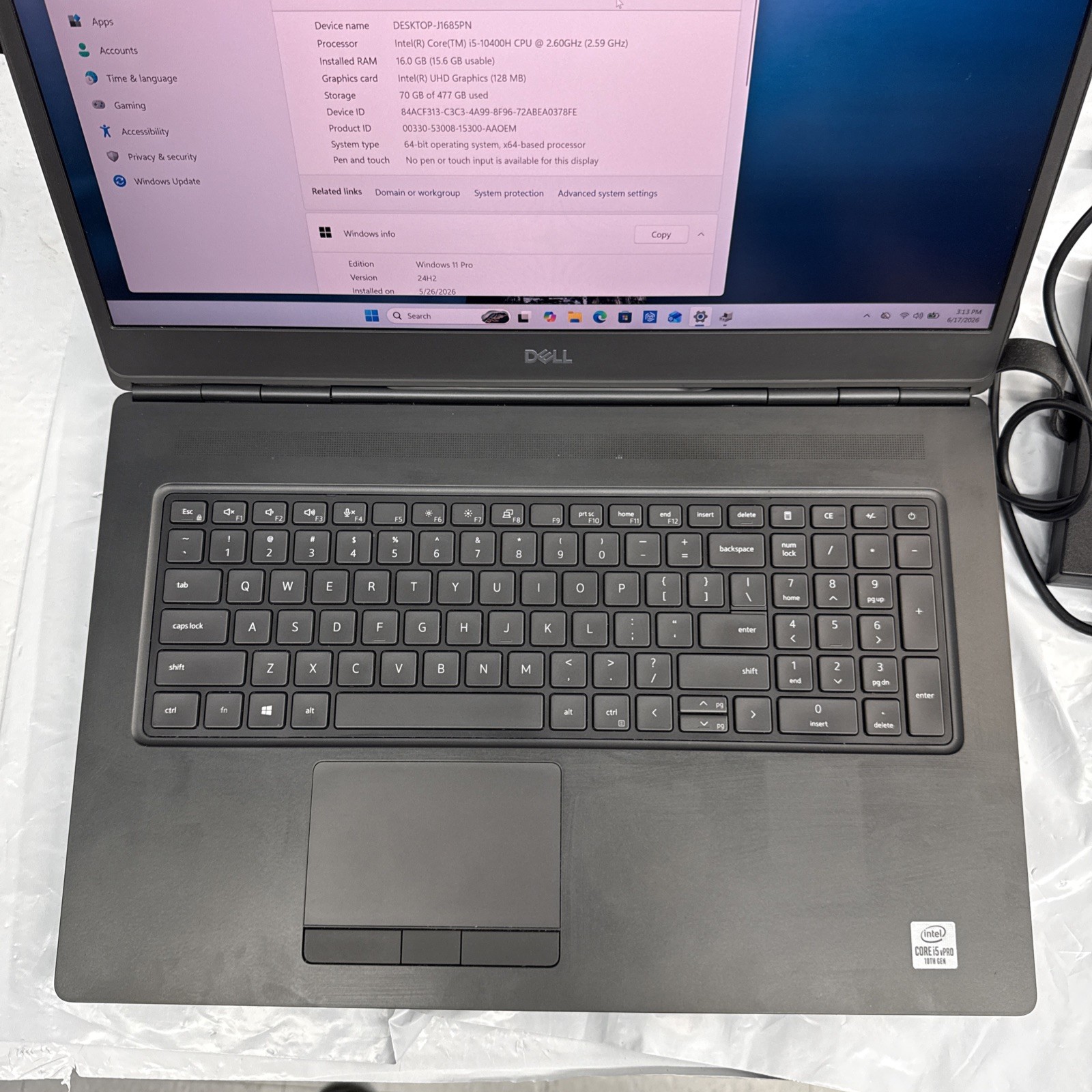 Dell Precision 7750 Laptop i5-10400H 16GB 512GB Mint