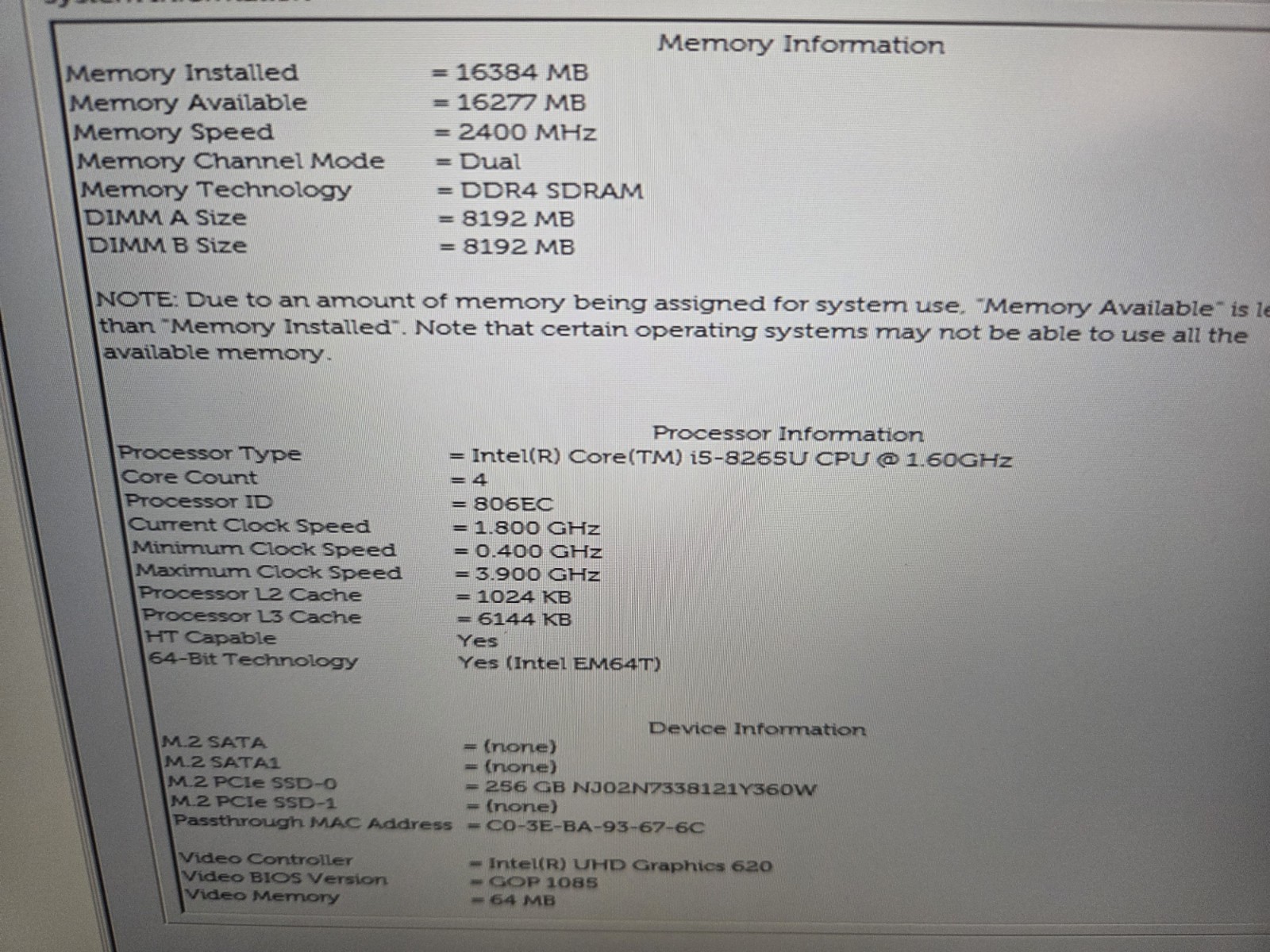 Dell Latitude 7400 14″ 256GB SSD Intel Core i5-8365U 1.6GHz 8GB W11P GREAT BAT