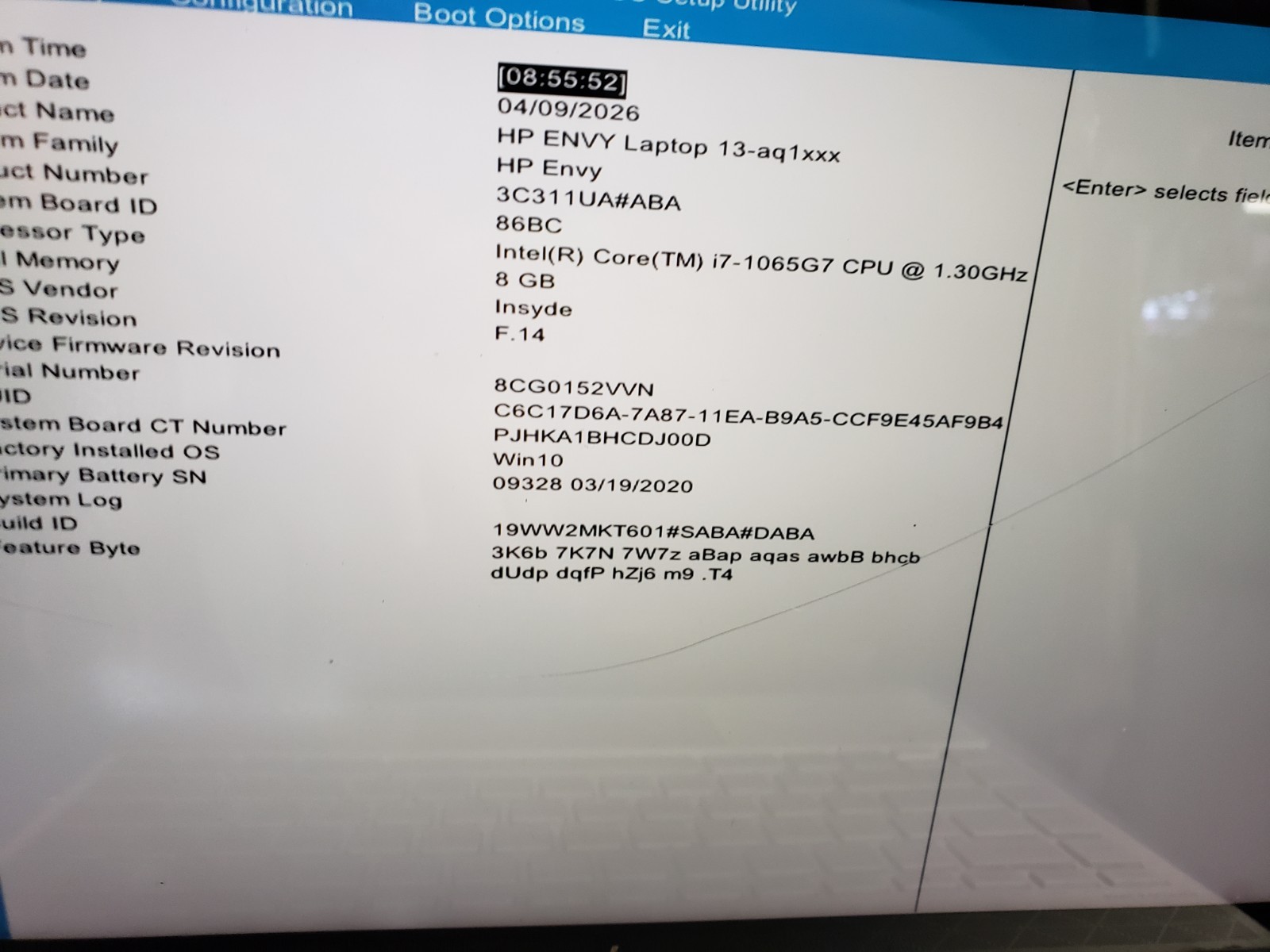HP Envy 13-aq1013dx – pi7-1065g7 @ 1.30ghz 8gb ram parts damaged please read