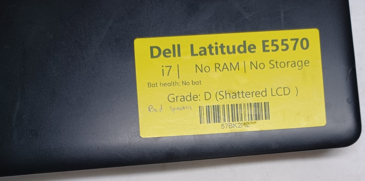 Dell Latitude E5570 i7-6600U 16GB RAM Laptop FOR PARTS NO Battery NO OS No SSD