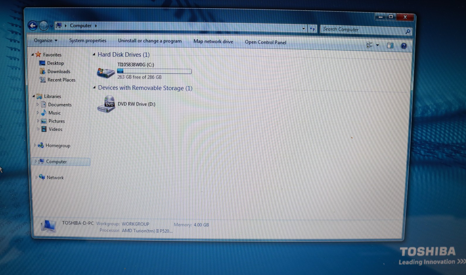 Toshiba Satellite L675 Laptop Premium vision, AMD WIN7