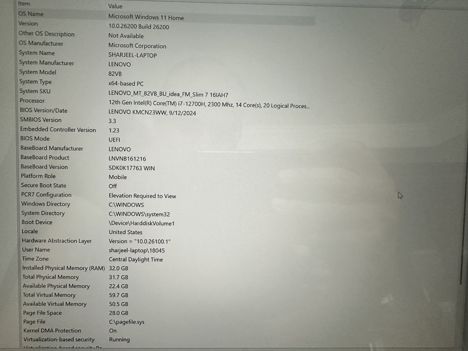 Lenovo Slim 7 16 inch 16IAH7 12th Gen Intel Core i7-12700H 2.3 Ghz 14 Core