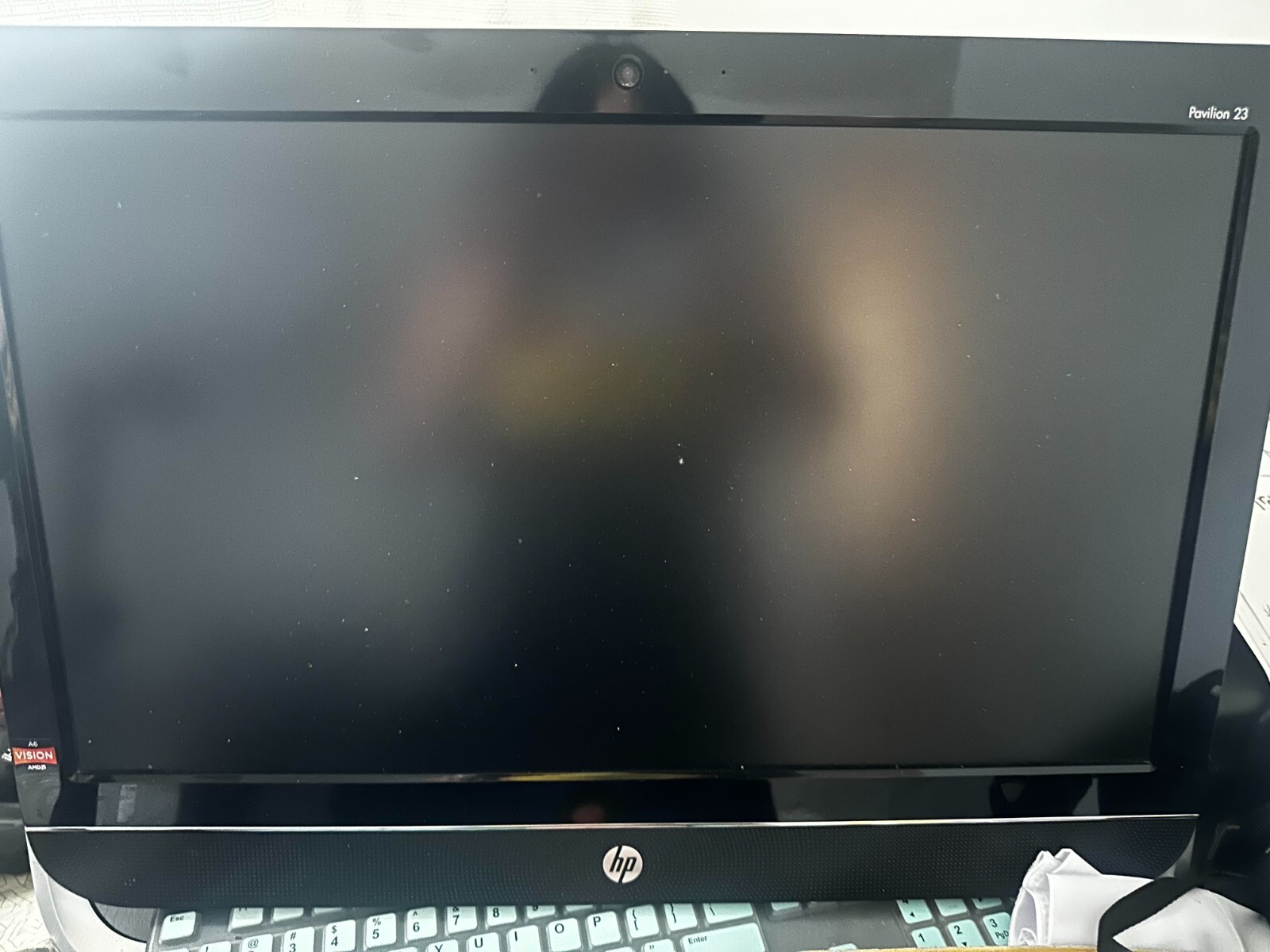 Used HP Pavilion 23 All-In-One Desktop, DVD Drive, 4GB RAM, 1TB HDD, Black/Grey