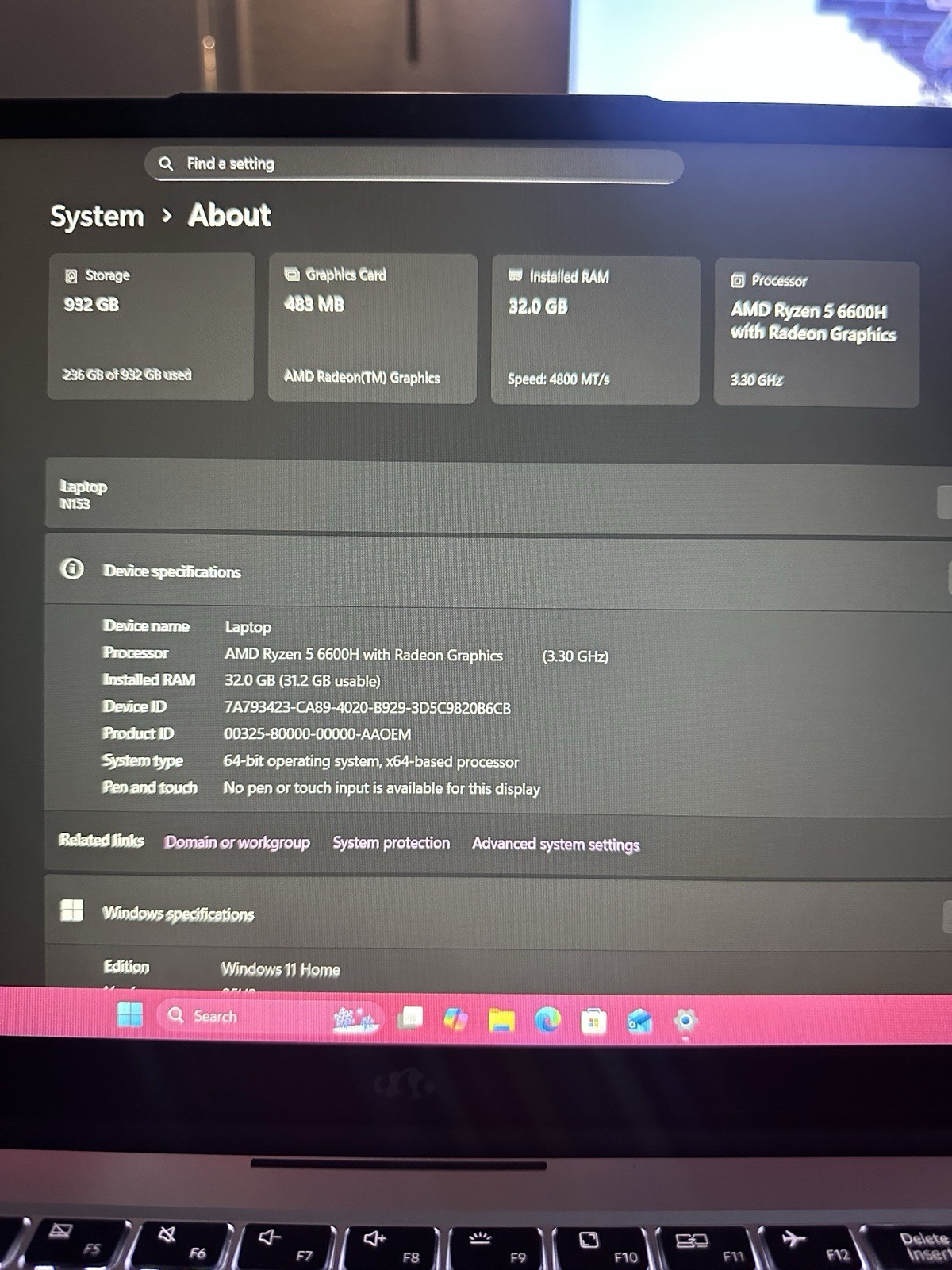 NIMO 15.6″ IPS FHD-Gaming-Laptop,AMD Ryzen 5 6600H 32GB DDR5 RAM 1TB SSD