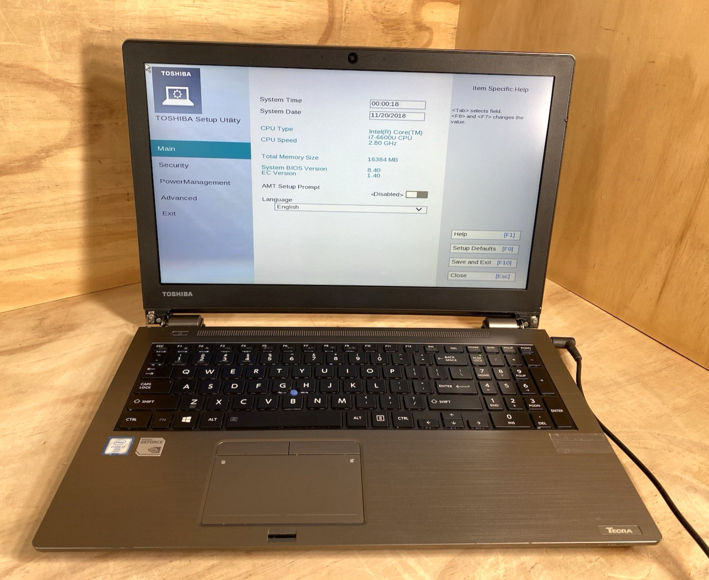 Toshiba Tecra Z50-C Laptop i7-6600U 2.3GHz 16GB RAM/ For Parts