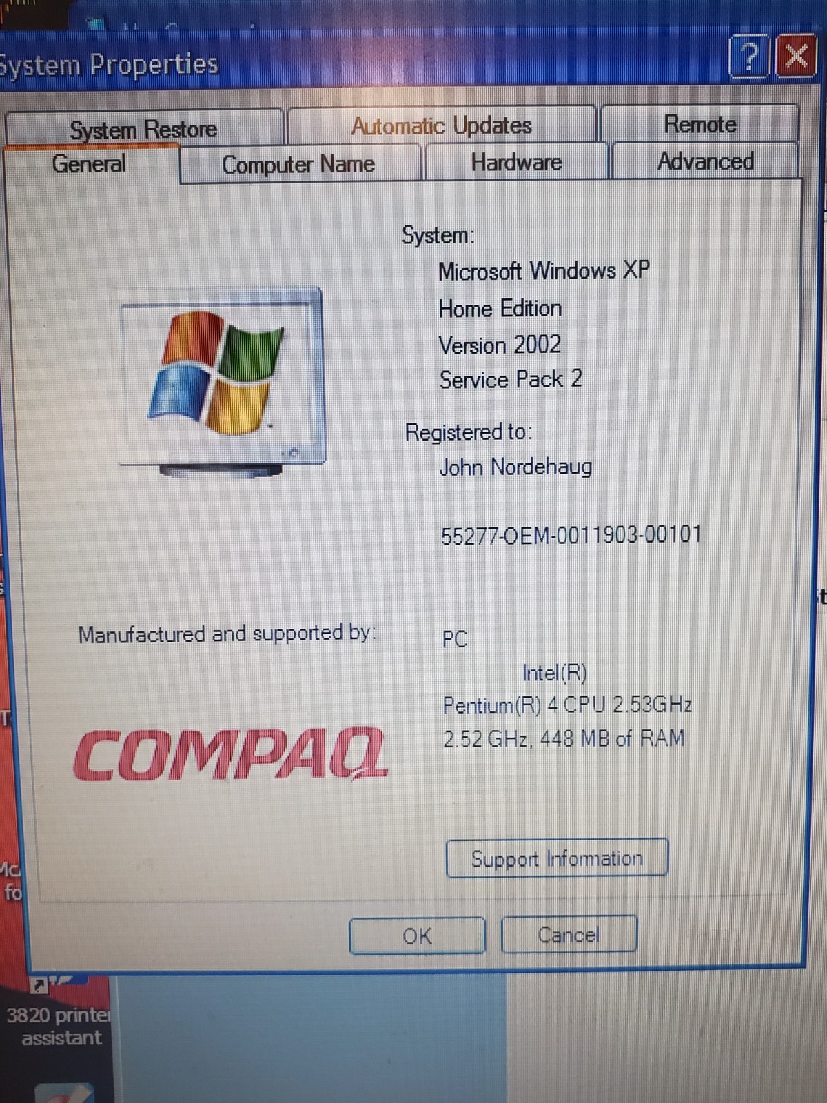 Vintage Compaq Presario 2500 Laptop – Tested, Works *Bad Battery, No Charger