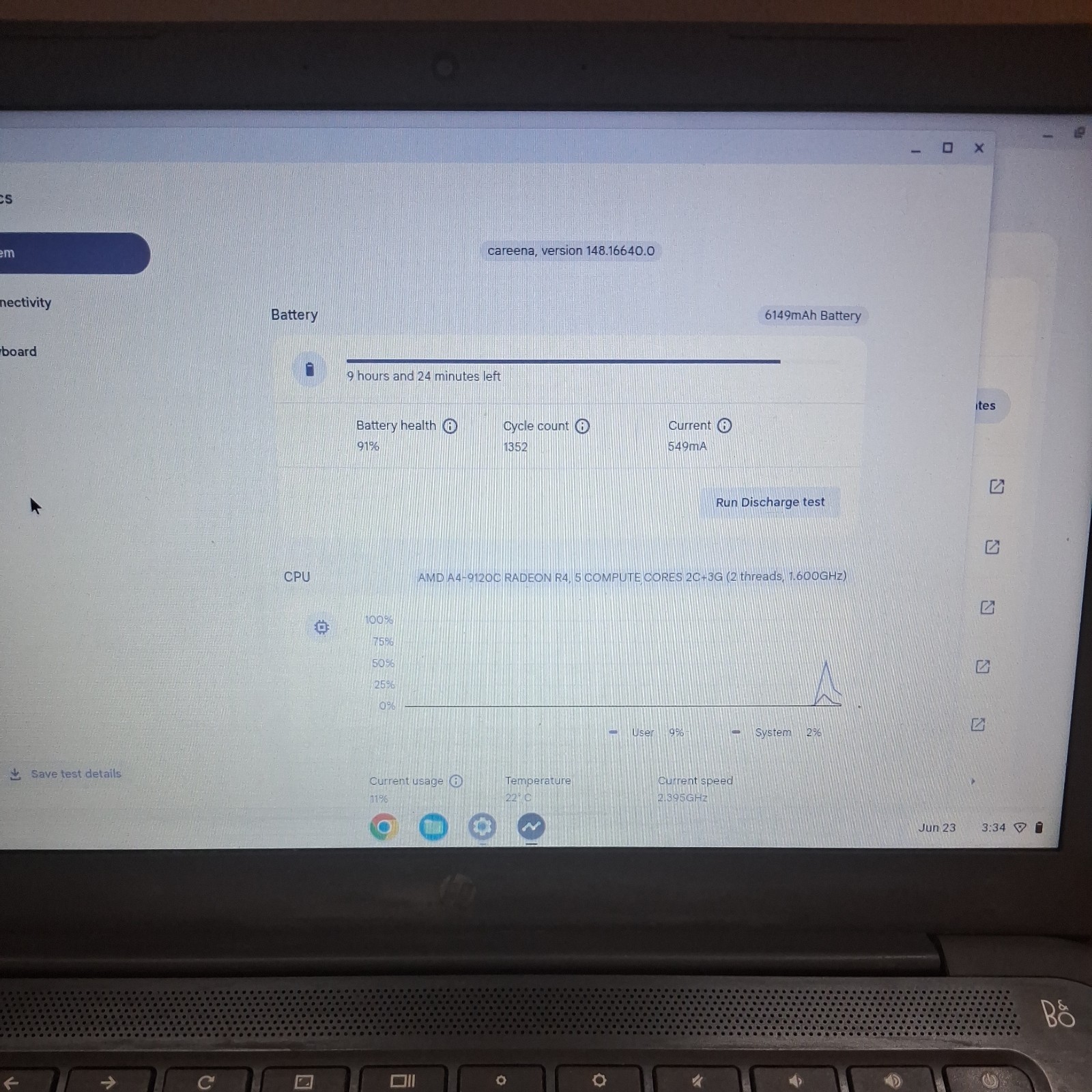HP Chromebook 14-db0020nr, AMD A4-9120C, Radeon R4, 4GB RAM, 32GB EMMC, Used