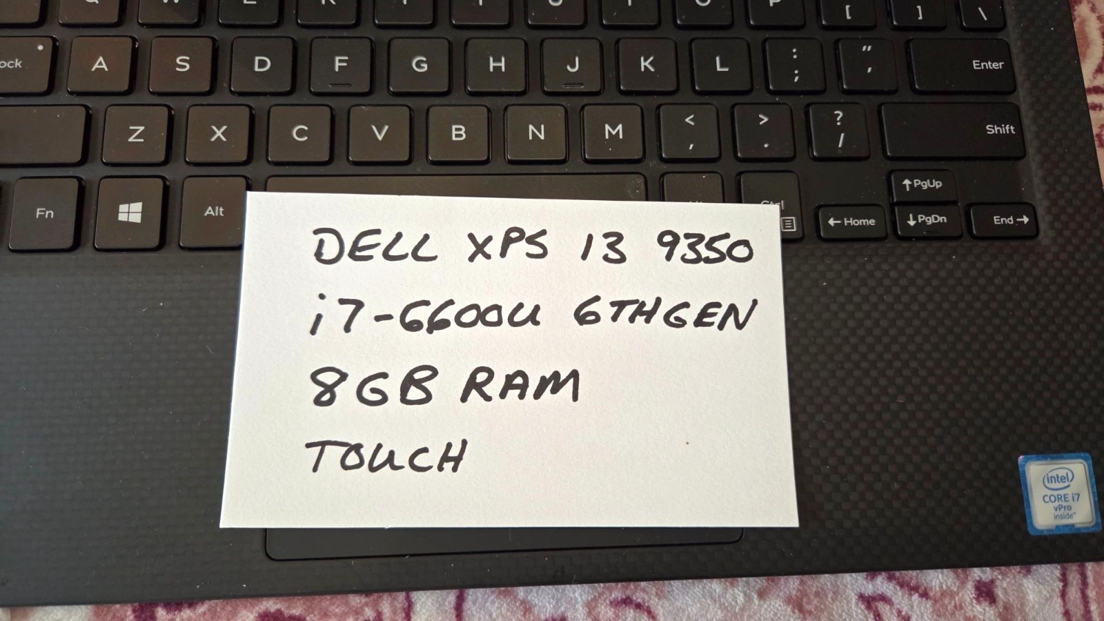 Dell XPS 13 9350 13″ Laptop Intel i7-6600U 8GB RAM 256GB SSD Win11 Touchscreen