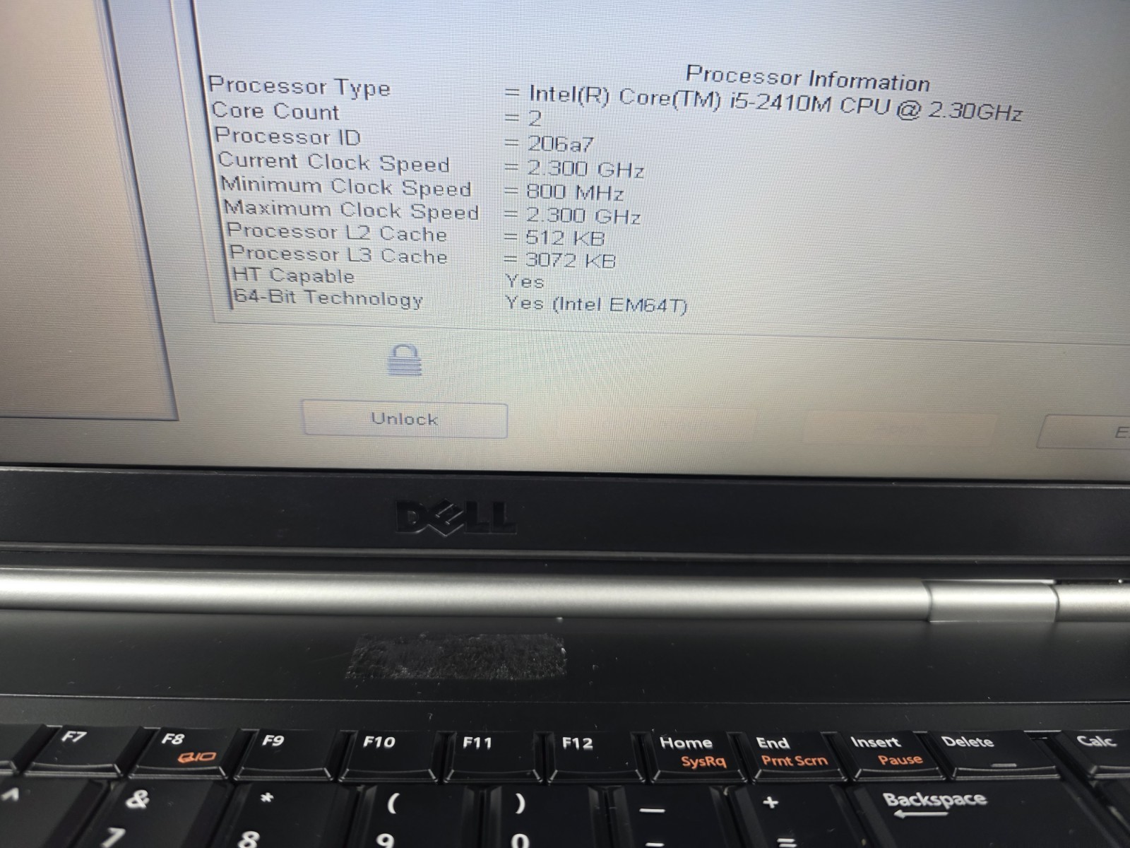 DELL LATITUDE E5520 -INTEL I5- 2410m 4GB Ram 250GB HDD READ