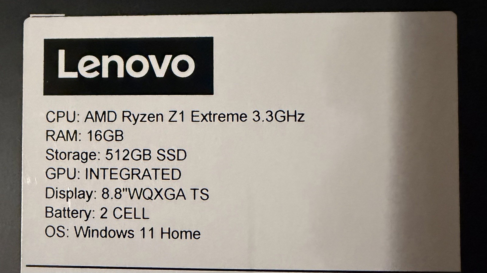 Lenovo Legion Go 8APU1 8.8” AMD Ryzen Z1 Extreme 16GB 512GB