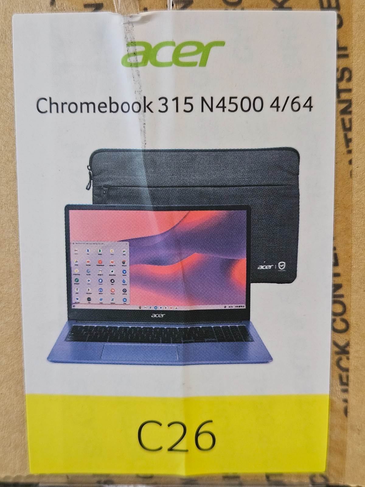 Acer Chromebook 315 CB315-4H-COVN 15.6″ N4500 4GB Moonstone Purple -New & Sealed