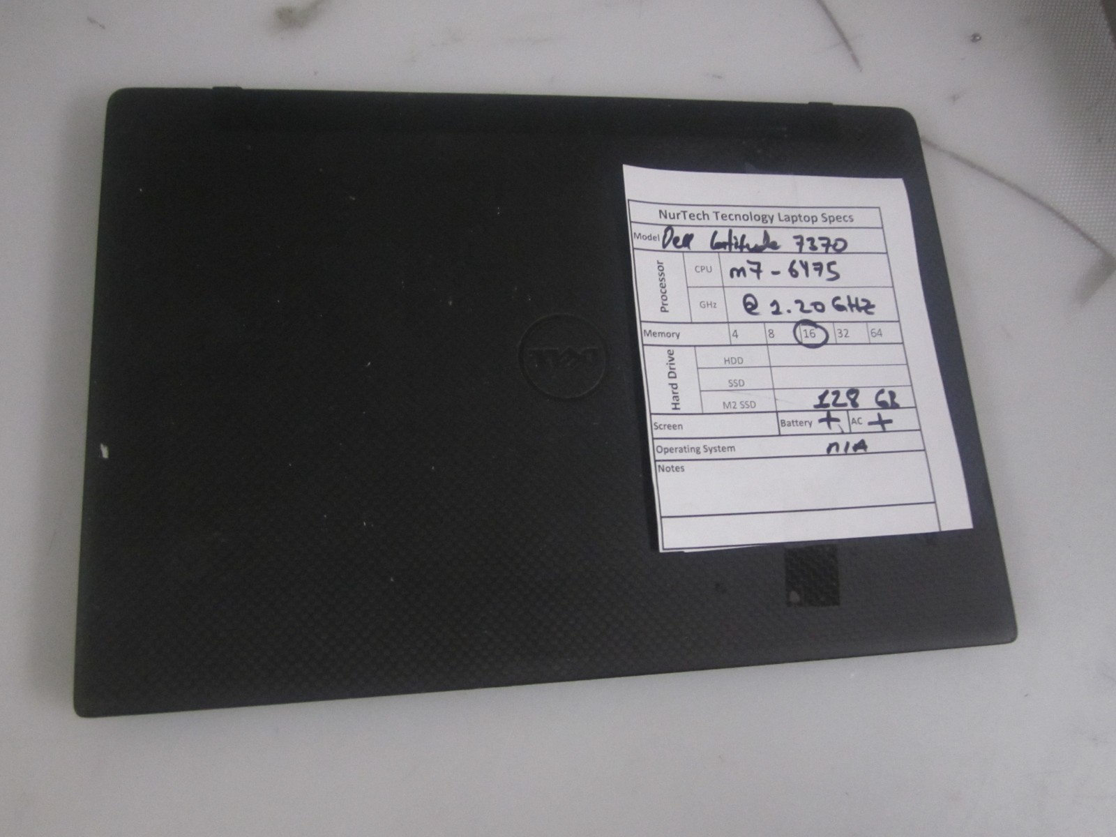 Dell Latitude 7370 Laptop m7-6y75 1.20GHz 16GB 128GB M2SSD NOOS LAPTOP + AC