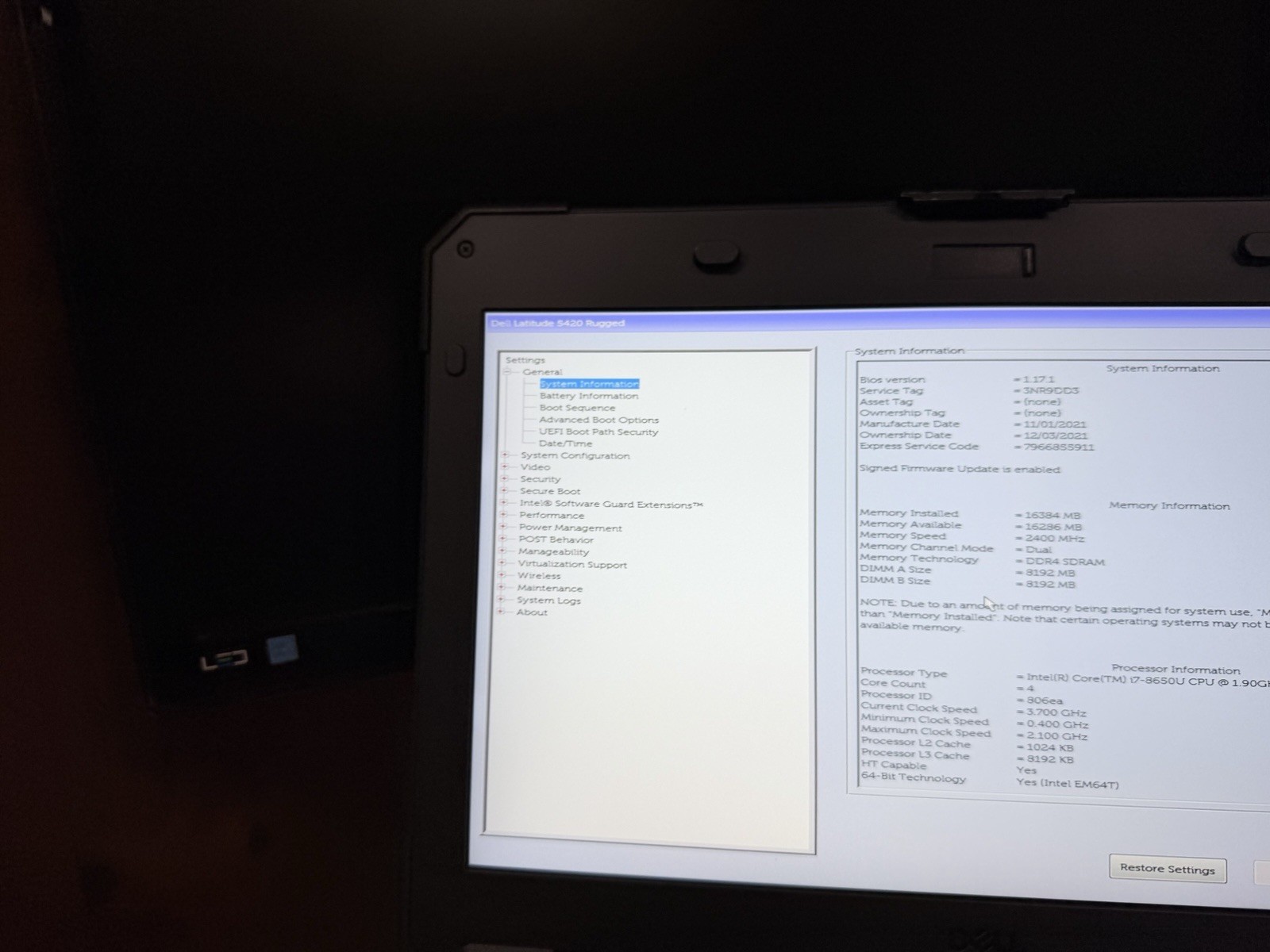 Dell Latitude 5420 Rugged Laptop i7 8650U 1.90GHZ 14″ FHD 16GB 512GB NVMe Win 11
