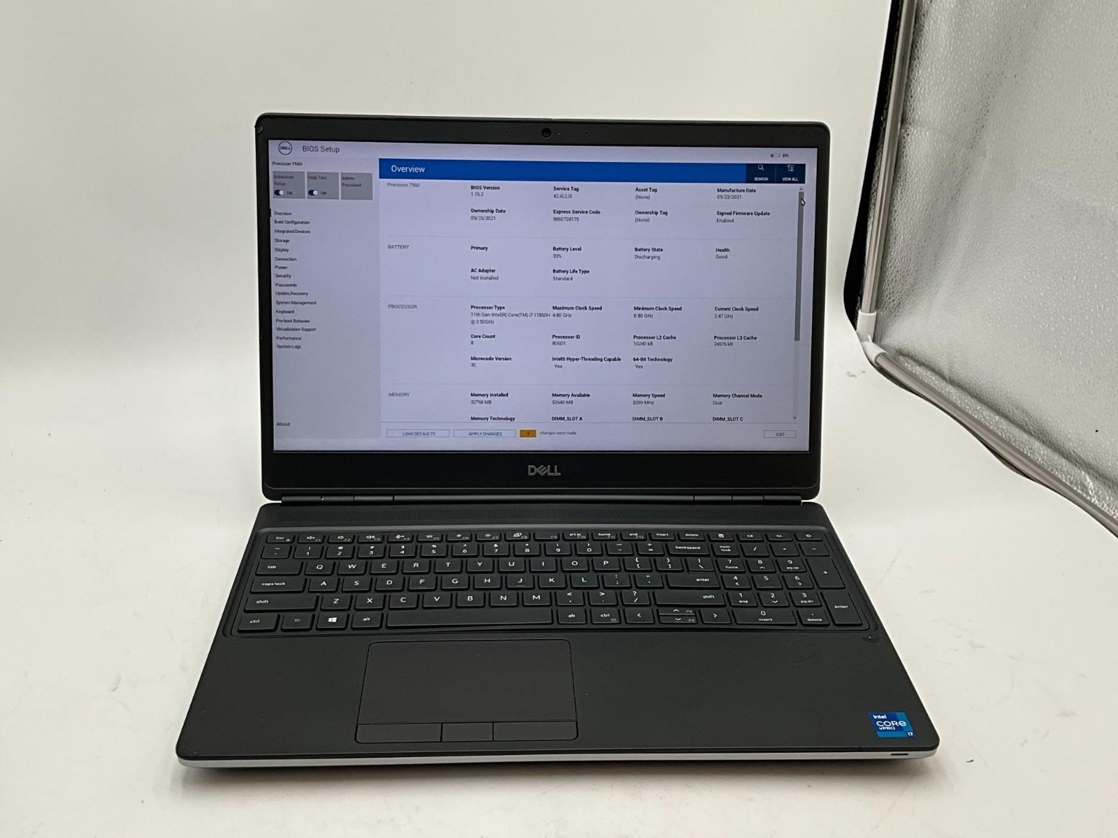 DELL Precision 7560 i7-11850H 2.50g 32GB 1TB T1200 15.6″ WIN11 Laptop 42JG2J3