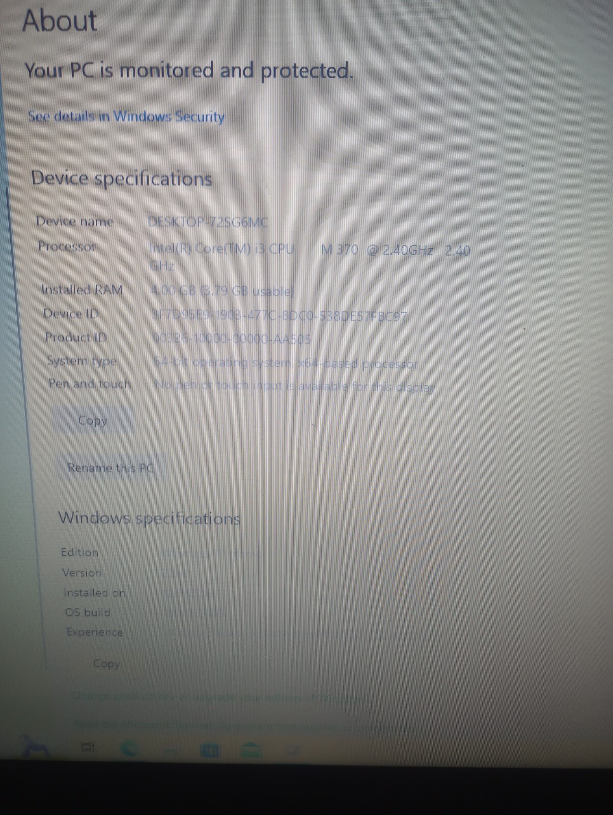 Asus laptop Intel(R) Core(TM) i3 CPU M370 @ 2.40GHz 2.40 GHz WORKS! LT DAMAGE!
