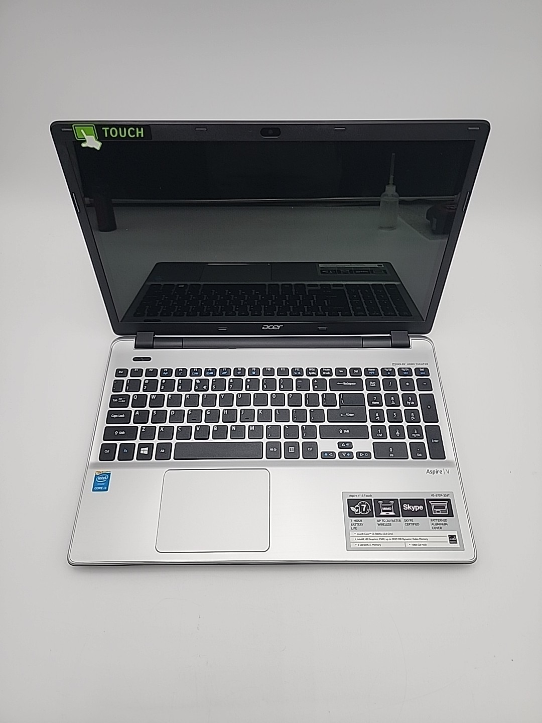 Acer Aspire V3-572P-326T 15.6″ Touch Laptop i3-5005U@2.00GHz 8GB RAM 300GB SSD