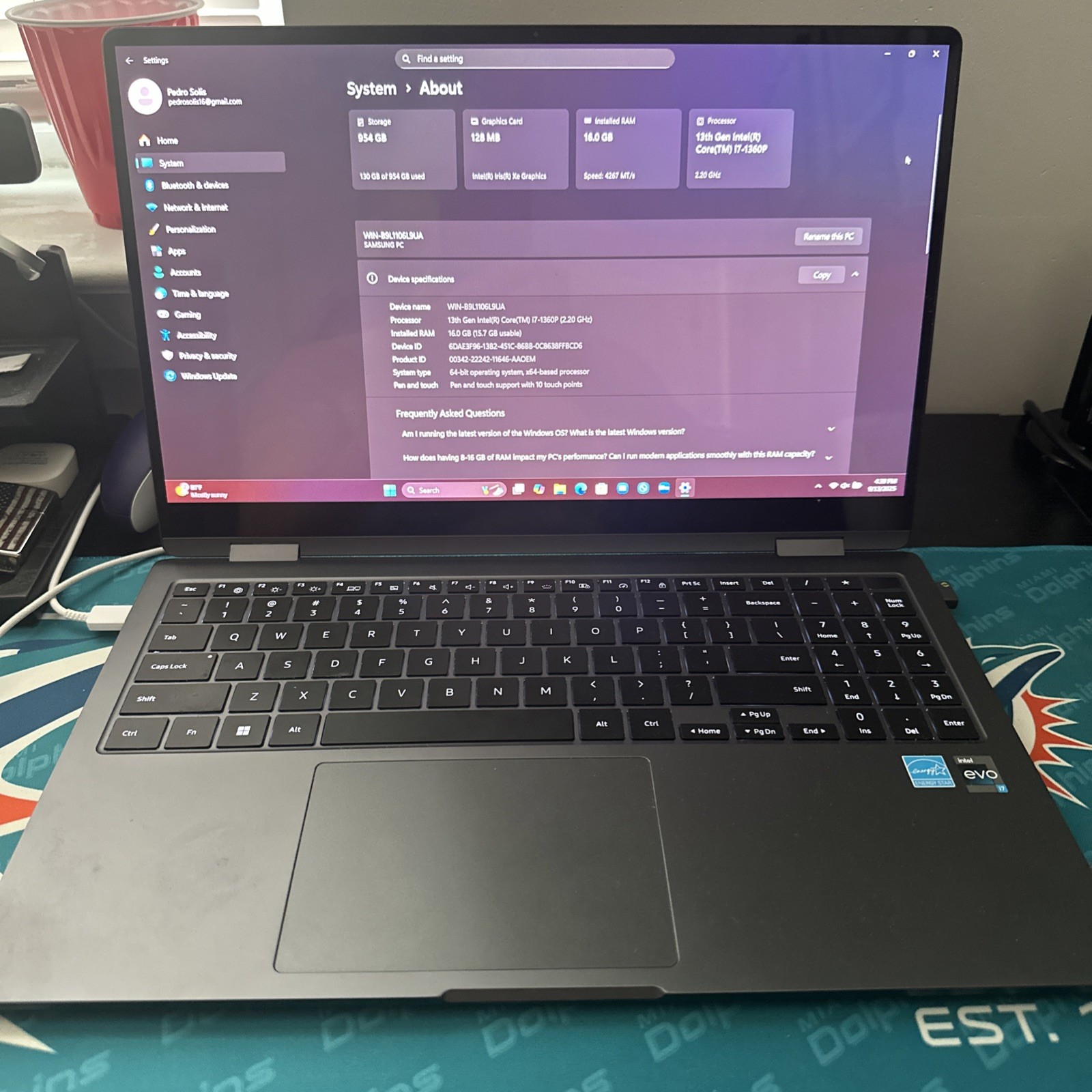 Samsung Galaxy Book3 Pro 360 2-in-1 – 16″ 3K – i7-1360P – 16GB RAM – 1TB SSD
