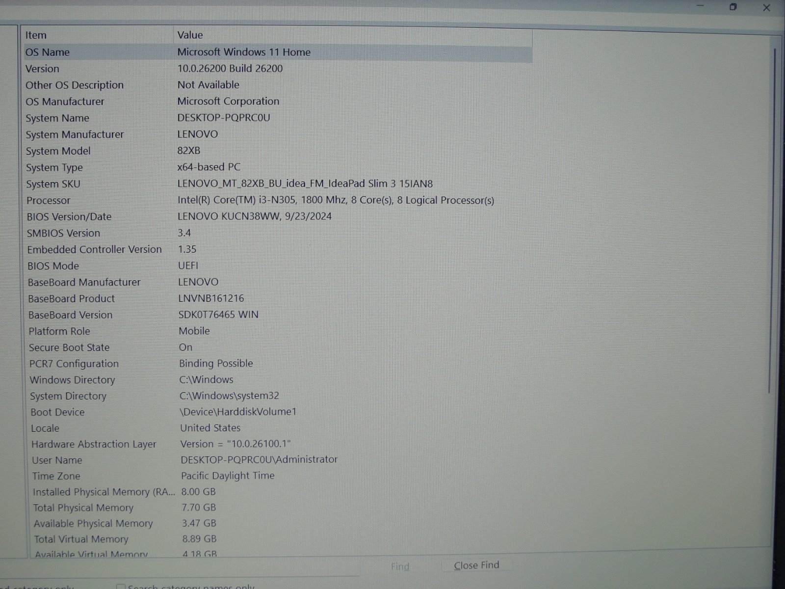Lenovo IdeaPad Slim 3 15IAN8 15.6” FHD i3-N305 1.8GHz 8GB 256GB SSD Win11Home