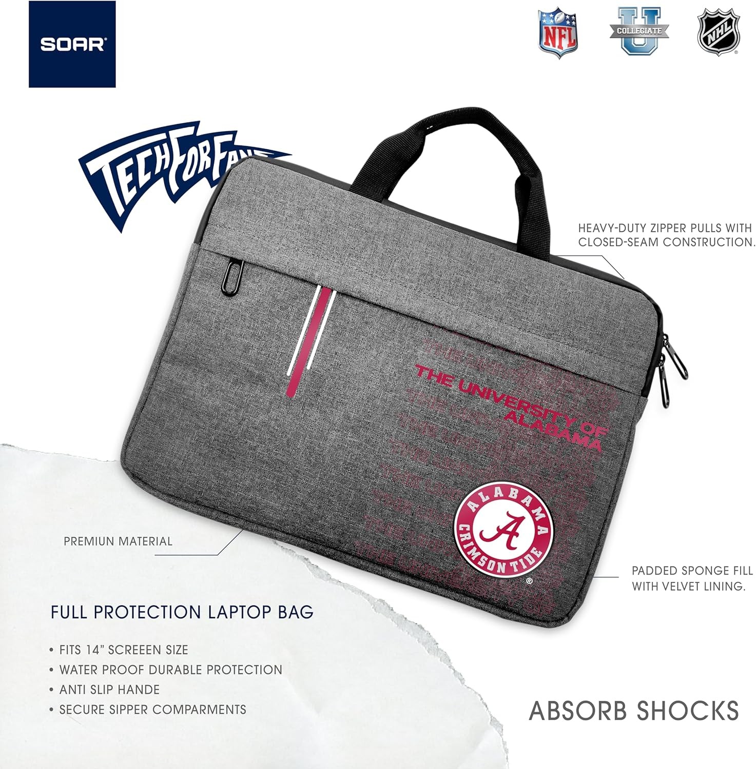 NCAA Unisex 13 Inch Laptop Sleeve for Protection and Style