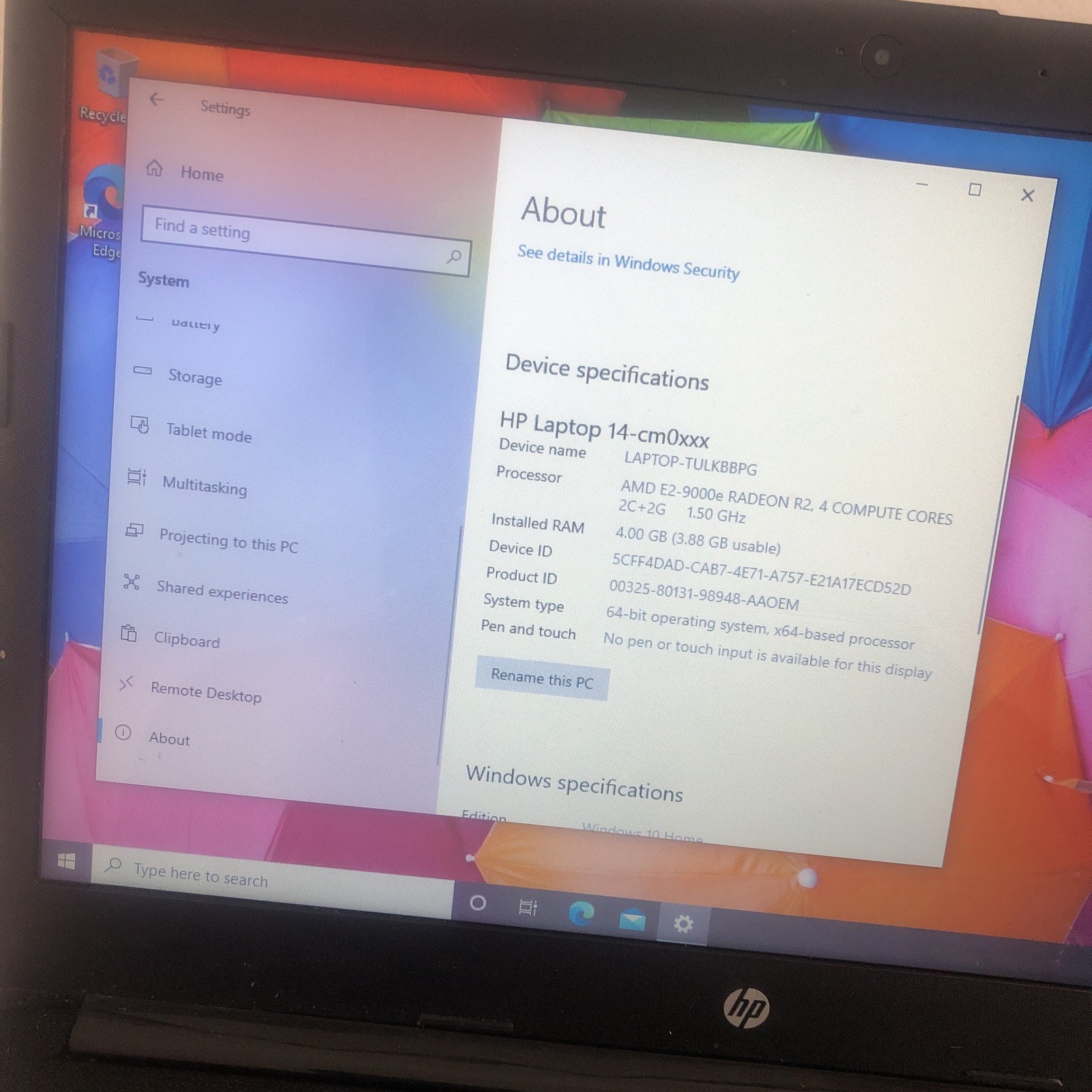 HP LAPTOP 14-cm0xxx