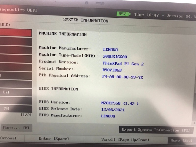 LENOVO THINKPAD P1 GEN 2 i7 2.6GHz 32GB RAM 1TB SSD *GRADE D*