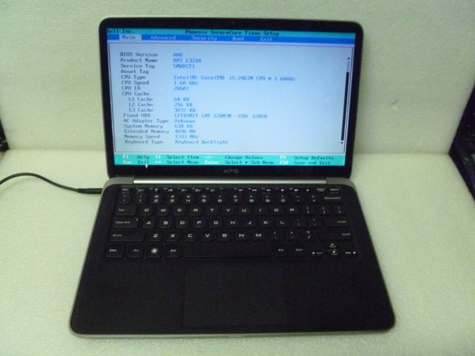 DELL XPS L321X INTEL CORE i5-2467M 4GB RAM 128GB HD SSD LAPTOP (X369)