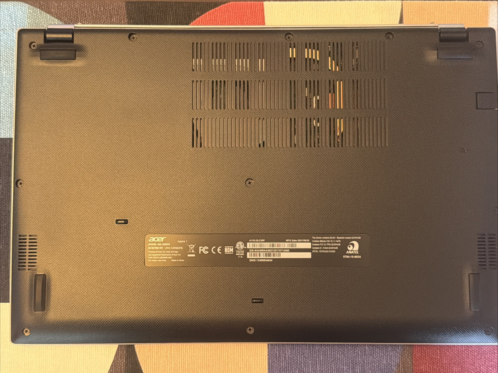Acer Aspire 1 15.6″ Windows 11 A115-32 N20C5 Intel Celeron N4500 Silver Laptop