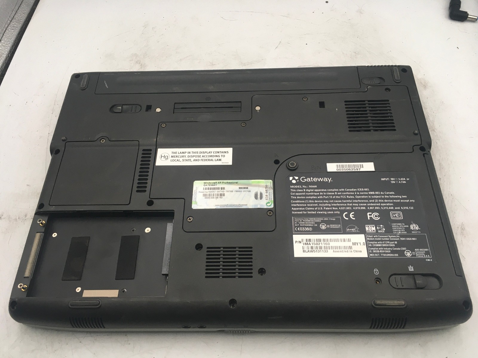 GATEWAY M460 – BOOTS TO BIOS – INTEL PENTIUM M – 1GB RAM – NO OS – READ DESC -BB