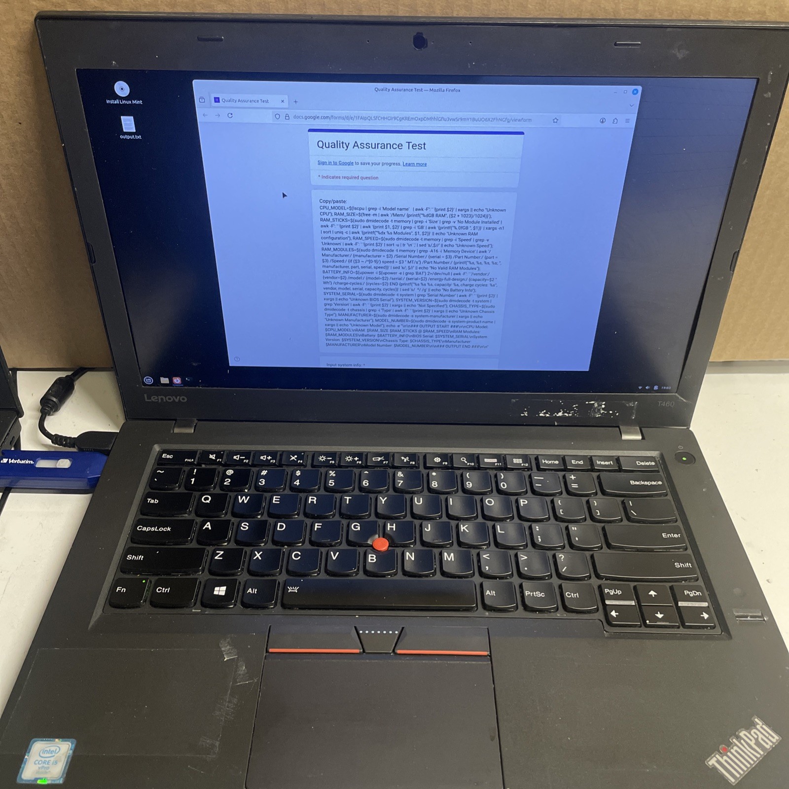 Lot of 6 Lenovo ThinkPad | 3x T460 i5-6th Gen | 2x T450 i5-5th Gen | 1x T440p