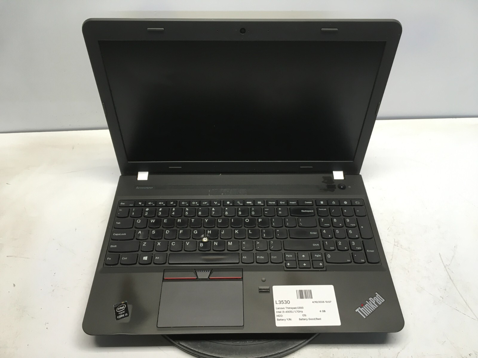 Lenovo Thinkpad E550 Intel i3-4005U 1.7GHz 4 GB NO HDD
