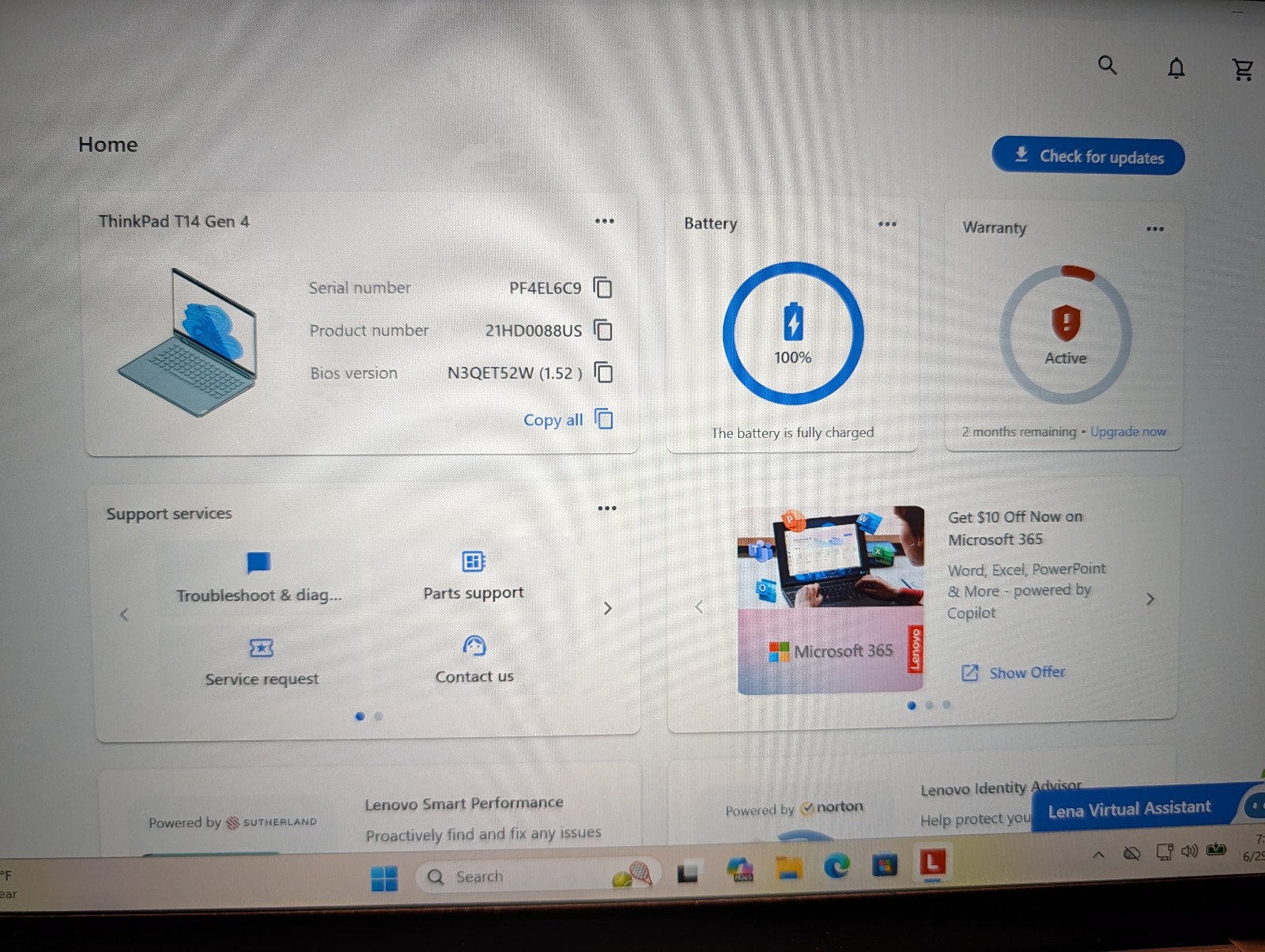 Lenovo ThinkPad T14 Gen 4 14″ (1TB SSD, Intel Core i7-1365U, 32GB RAM) Warranty