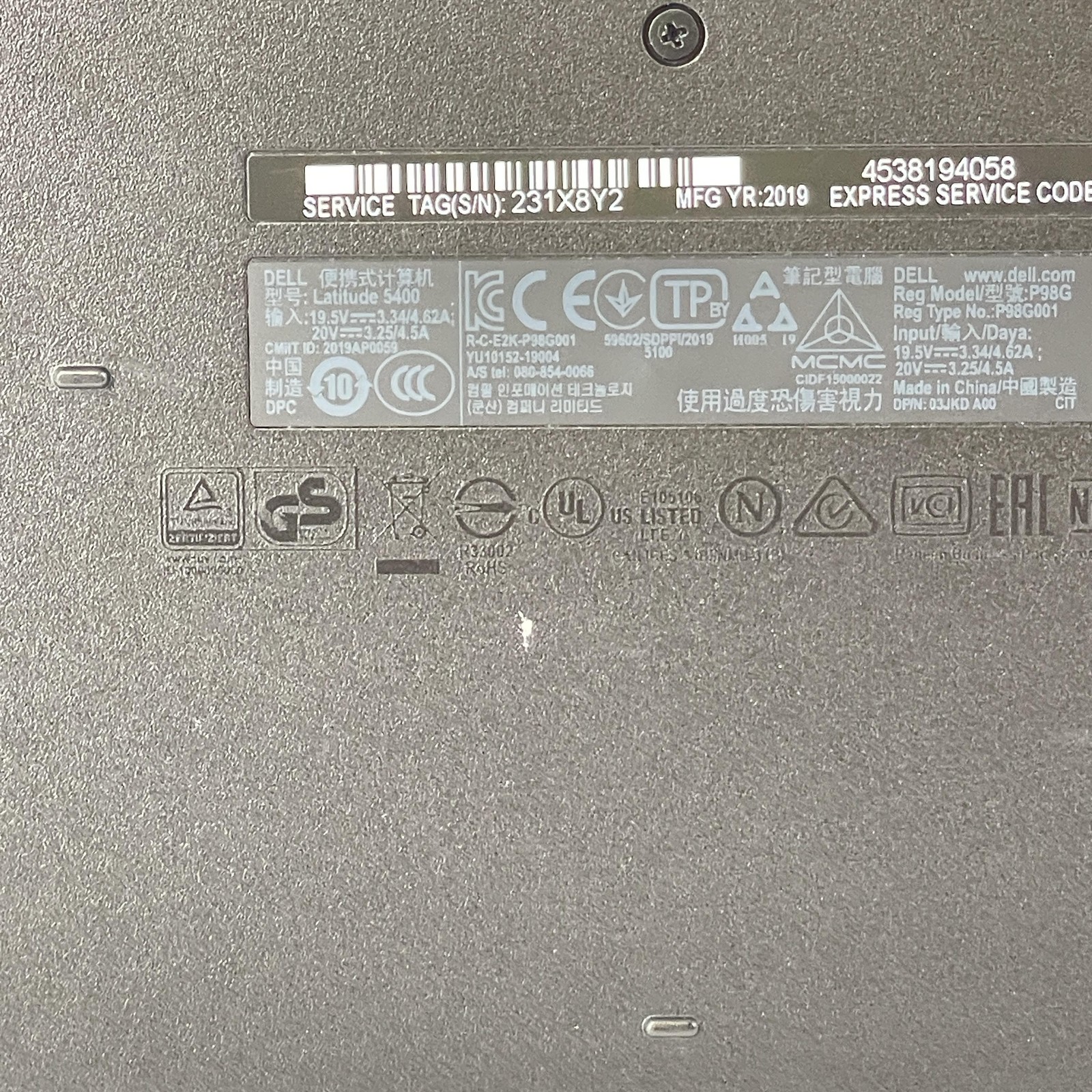 Dell Latitude 5400 14 Black HD i7-8665U 1.90GHz 16GB 500GB SSD Good BAD BATTERY