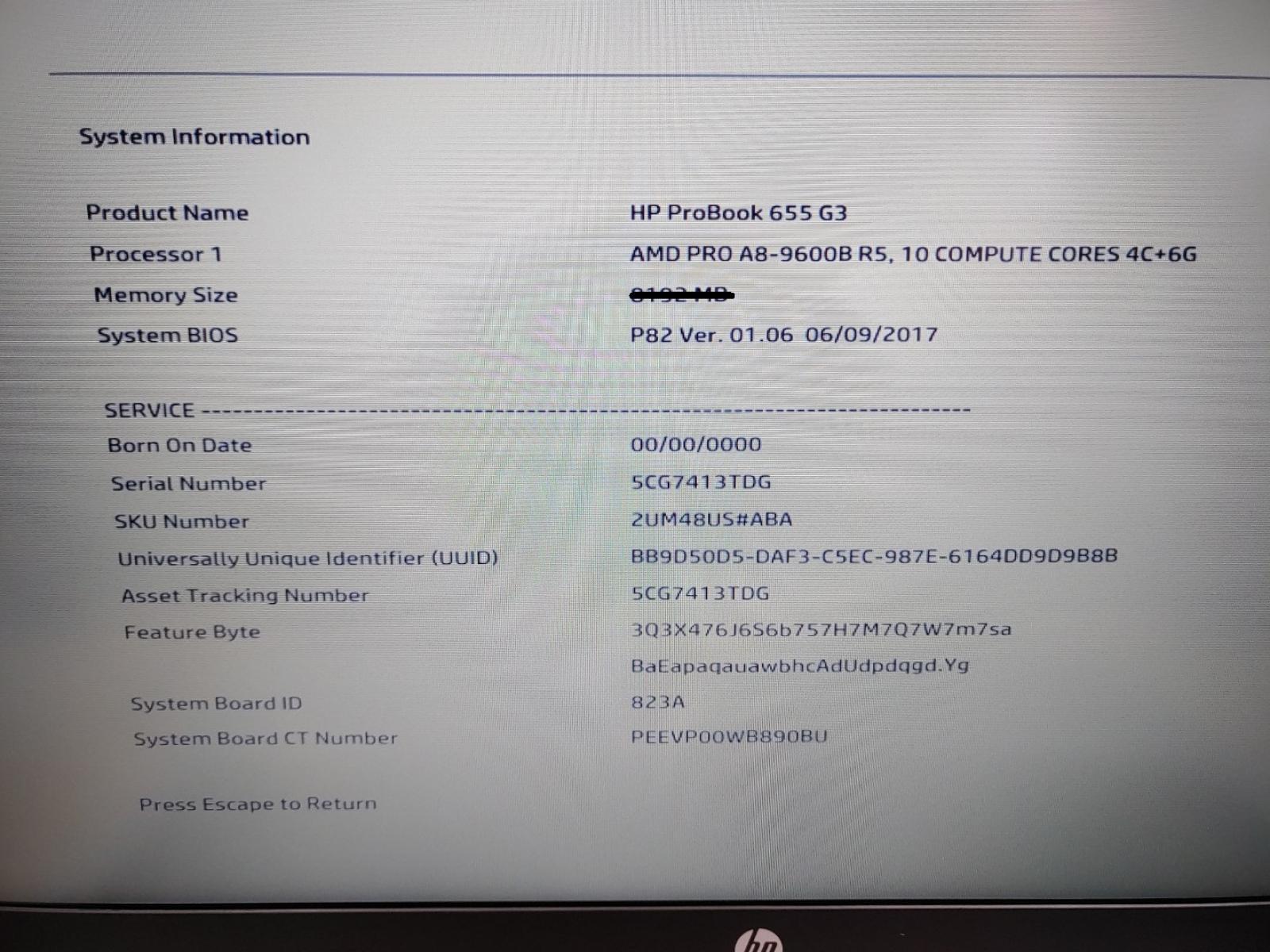 HP ProBook 655 G3 15.6″ AMD PRO A8-9600B R5✔*NO RAM/HDD/BATT/AC* *READ*