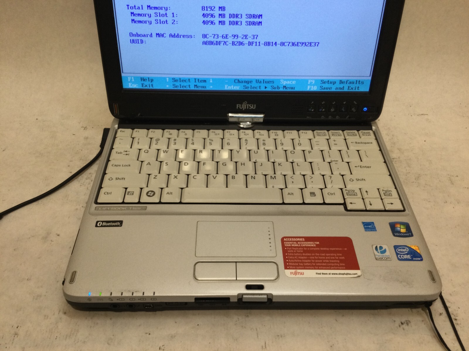 Fujitsu Lifebook T730 12.1” / Intel Core i3 M370 @ 2.40GHz / (MISSING PARTS!) MR