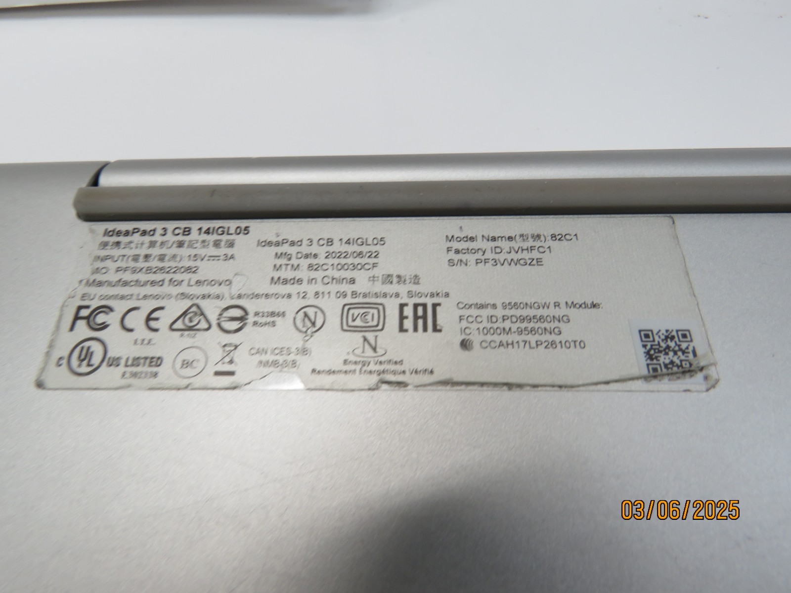 Lenovo IdeaPad 3 CB 14IGL05 14″ 64GB eMMC Intel Celeron N4020 4GB (ISSUE [DJ649]