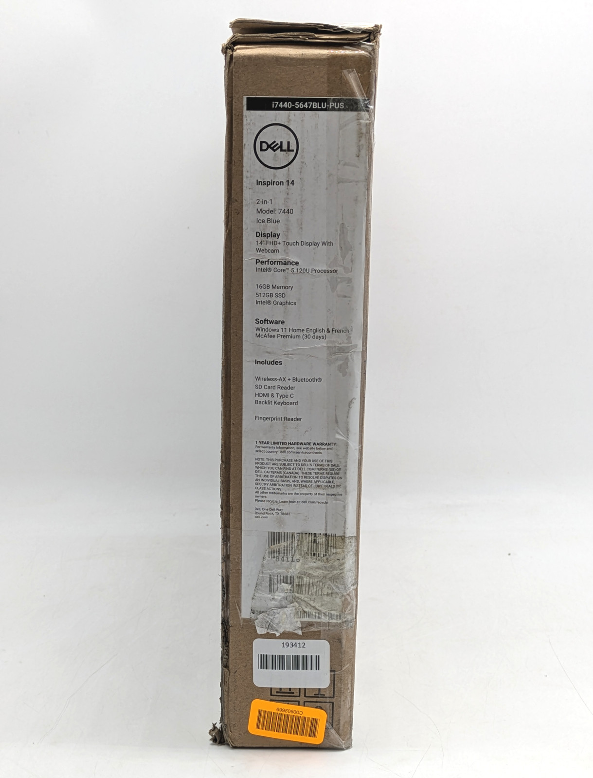 Dell Inspiron 14 7440 2-in-1 14″ Intel Core 5 120U 16GB DDR5 512GB SSD Win11H