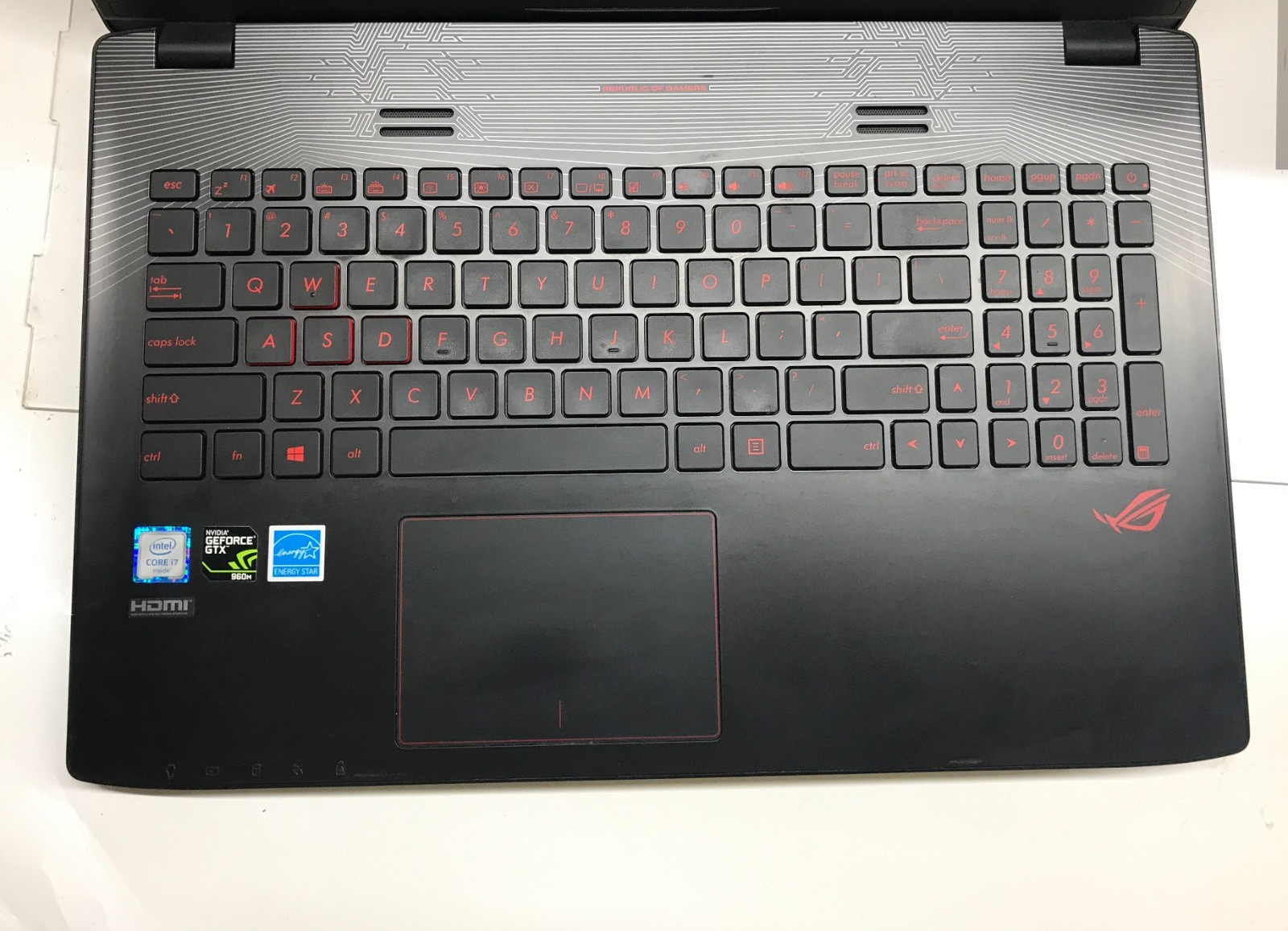 ASUS ROG ZX50V i7-6700HQ@2.60GHz 8GB RAM 256GB SSD W11H GEFORCE GTX 960M BACKLIT