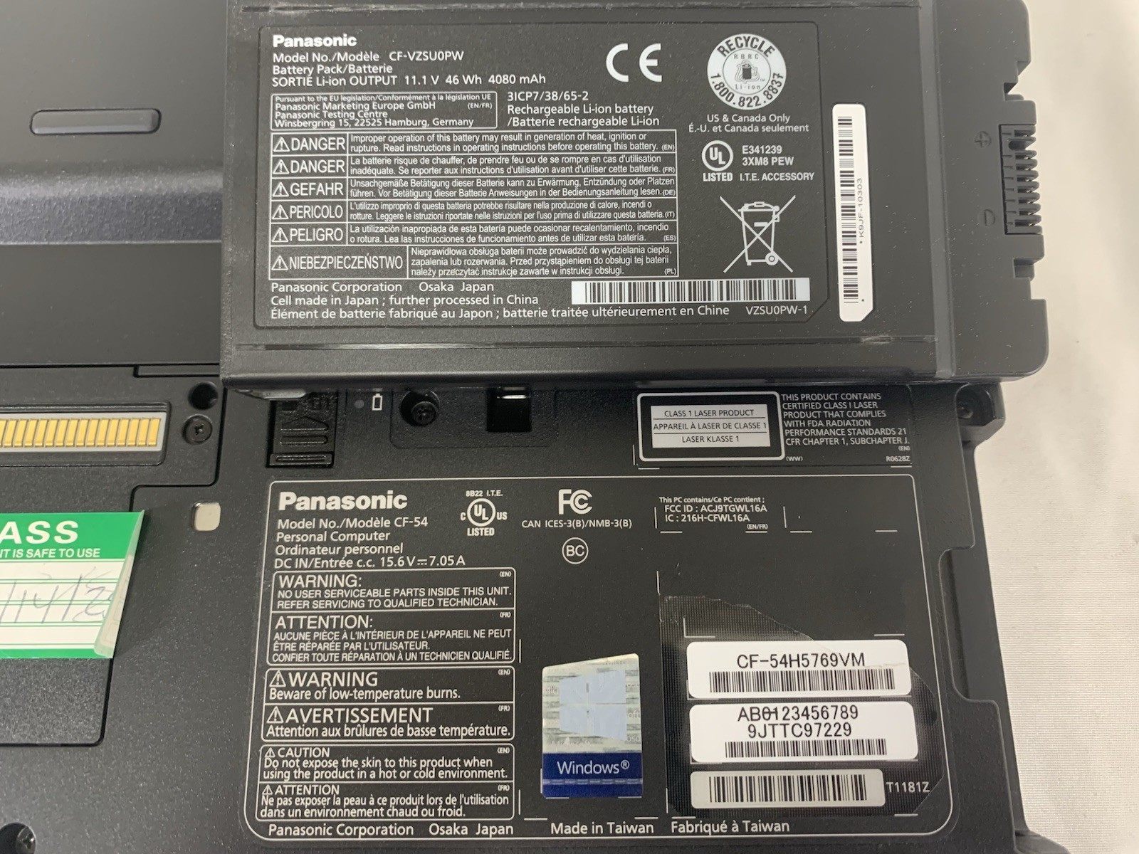 Panasonic Toughbook CF-54-3 Laptop i5-7300U 8GB RAM 256GB SSD Windows 11 Pro