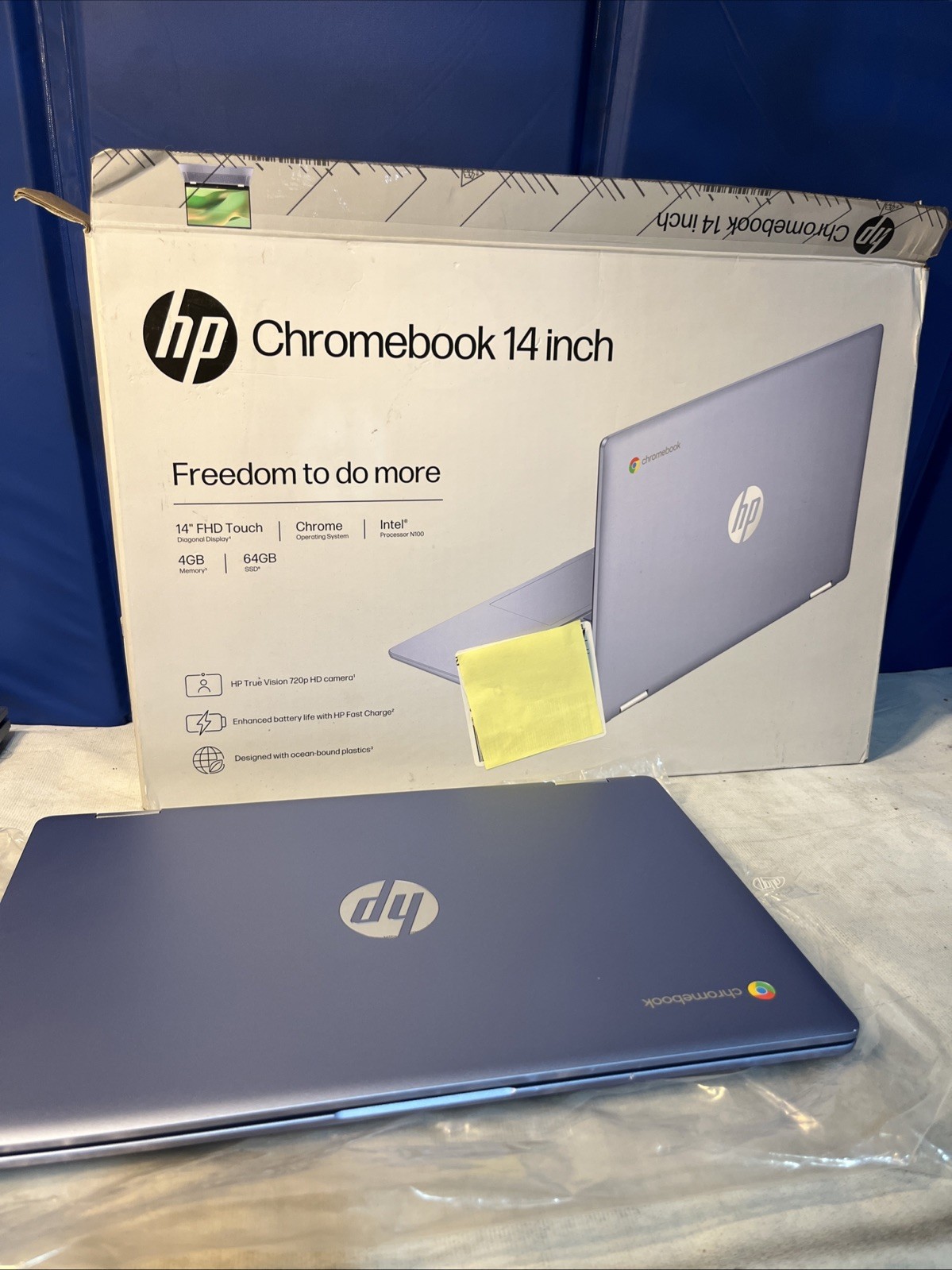 ¥HP 14b-cd0130wm 14″ FHD Touch Celeron N100 1GHz Intel UHD Graphics 4GB RAM