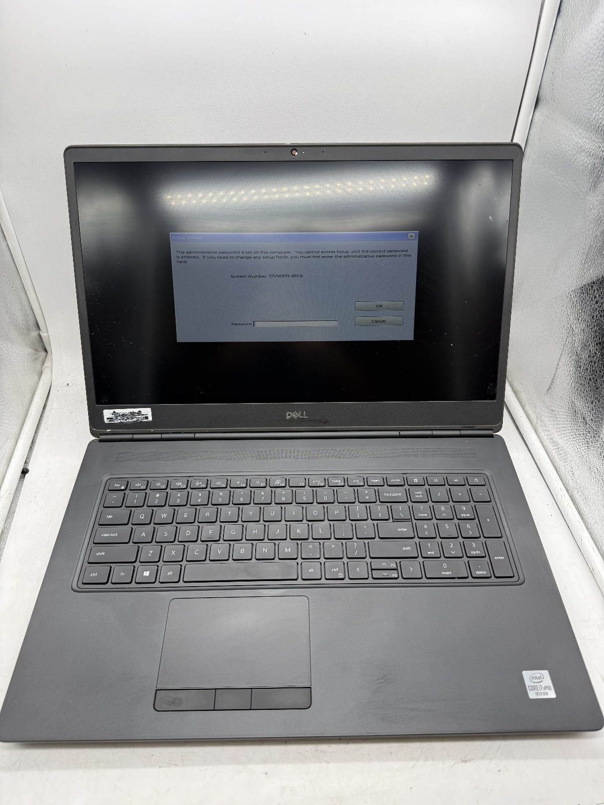 Dell Precision 7750 I7-10850H Nvidia Quadro T1000, No SSD Bios LOCK