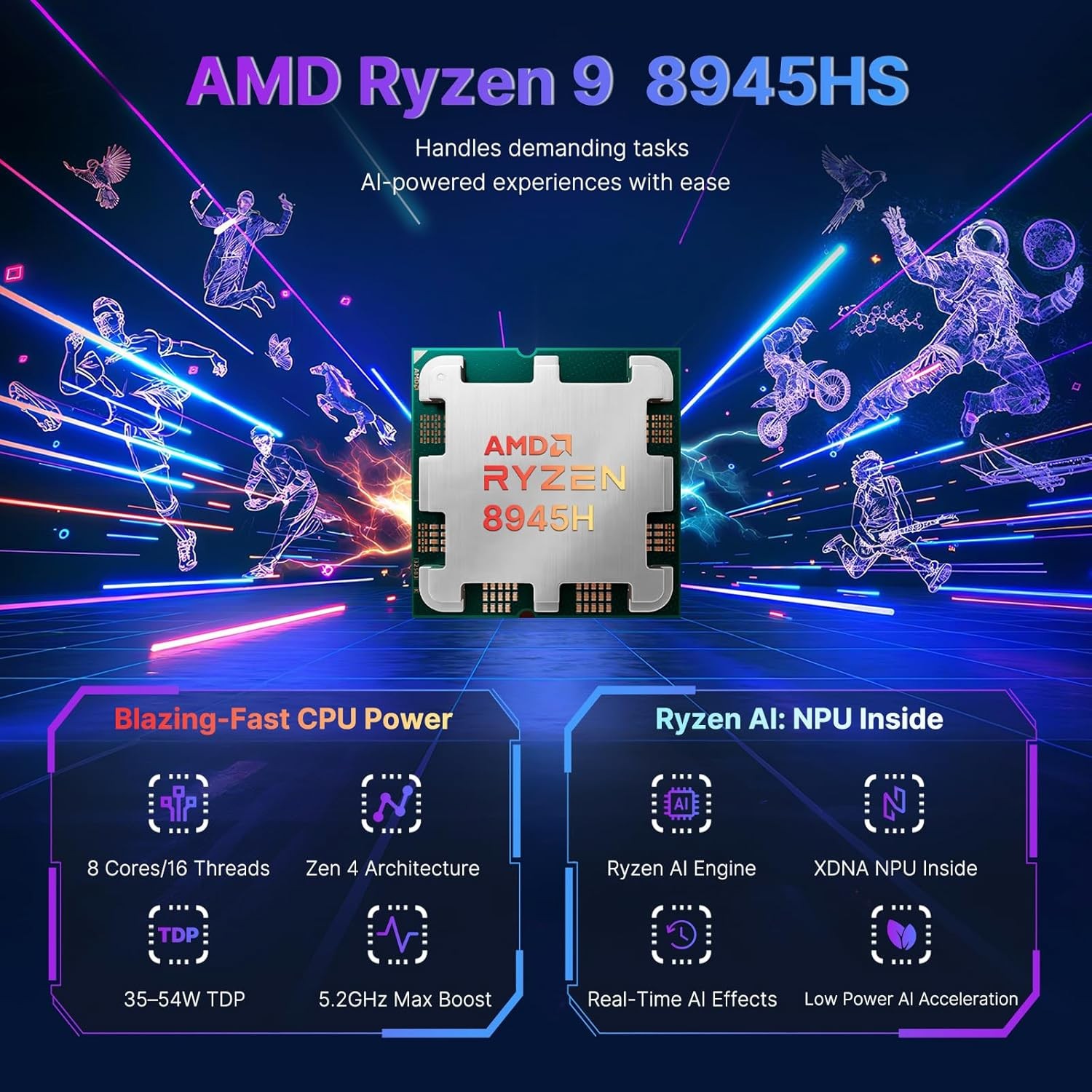 NIMO 17.3 Laptop Ryzen 9 8945HS 16GB RAM, 512GB SSD Radeon 780M AI-Enhanced