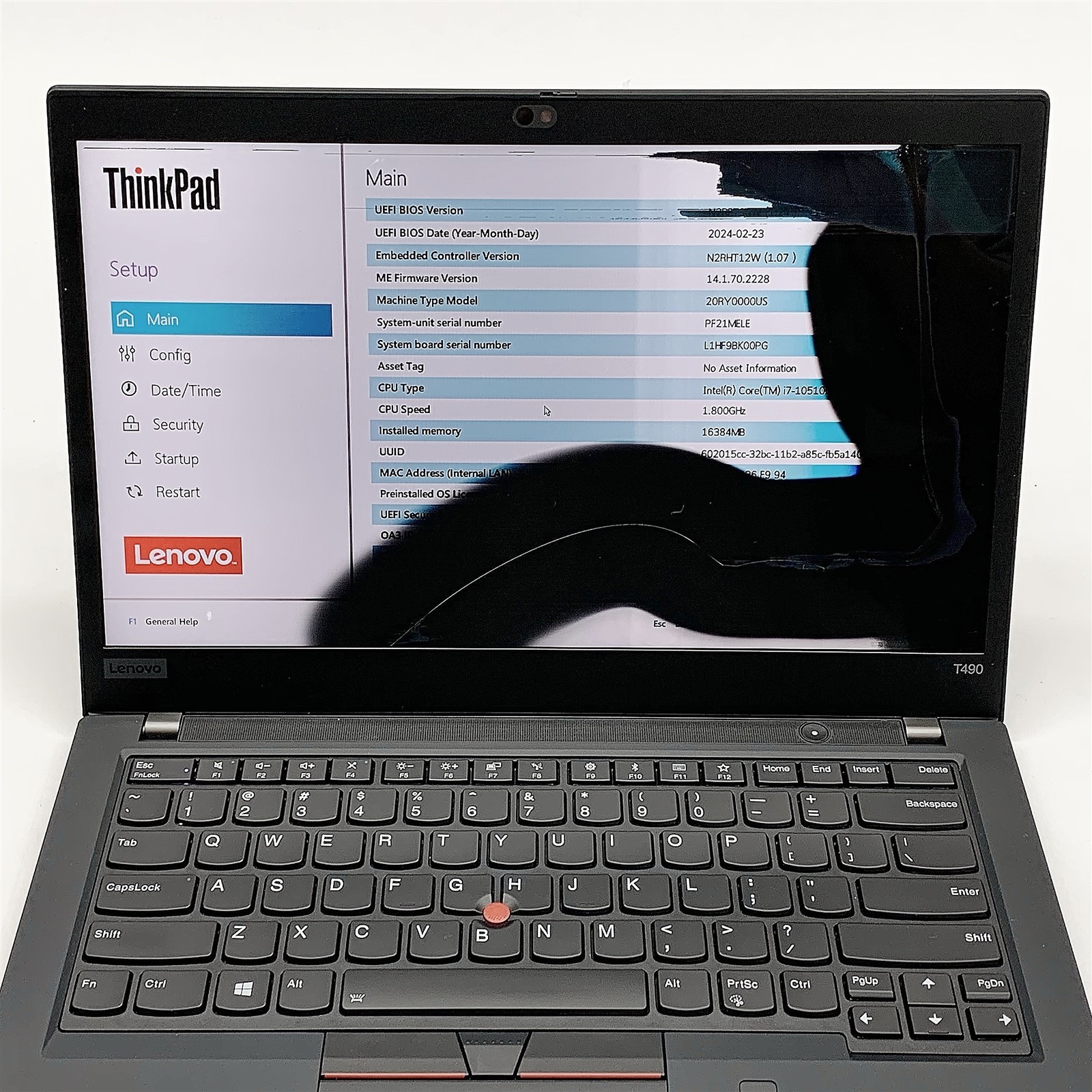Lenovo ThinkPad T490 Laptop Intel i7 10510U 1.80GHZ 14″ QHD 16GB NO HDD Parts