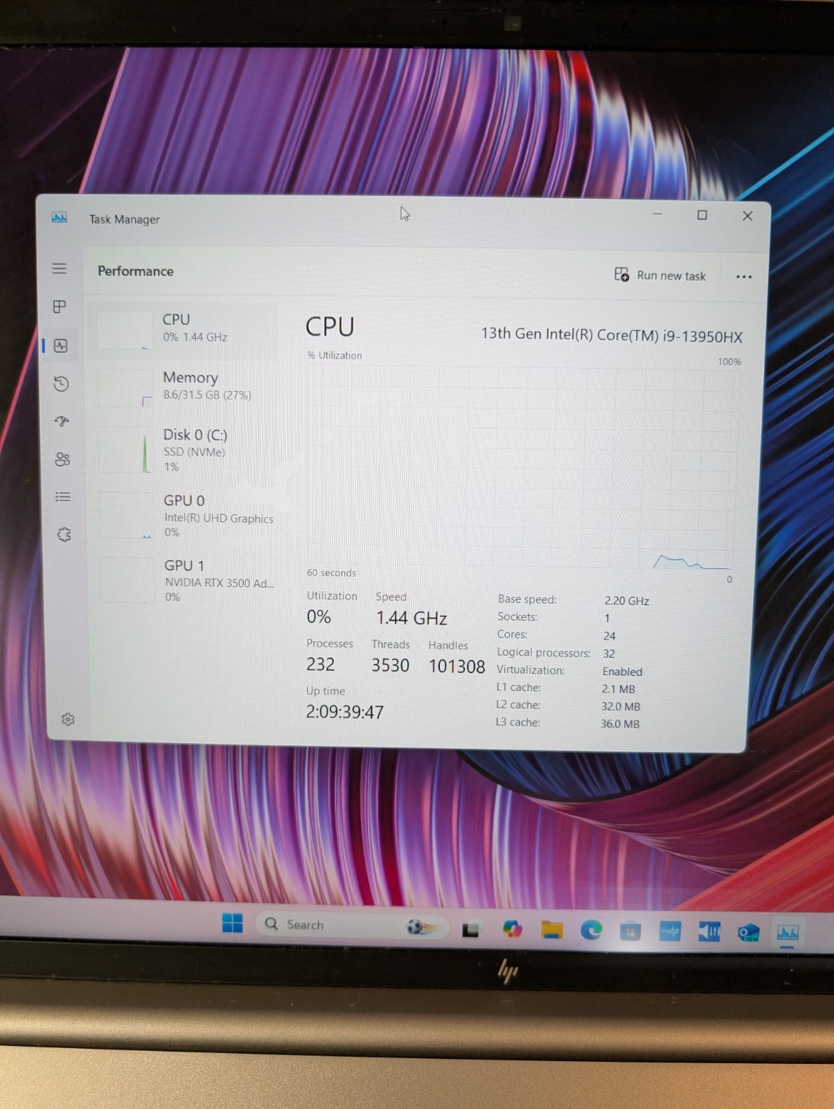 HP Zbook Fury 16 G11 32GB 1TB Intel i9 13th Gen Nvidia RTX 3500 Ada