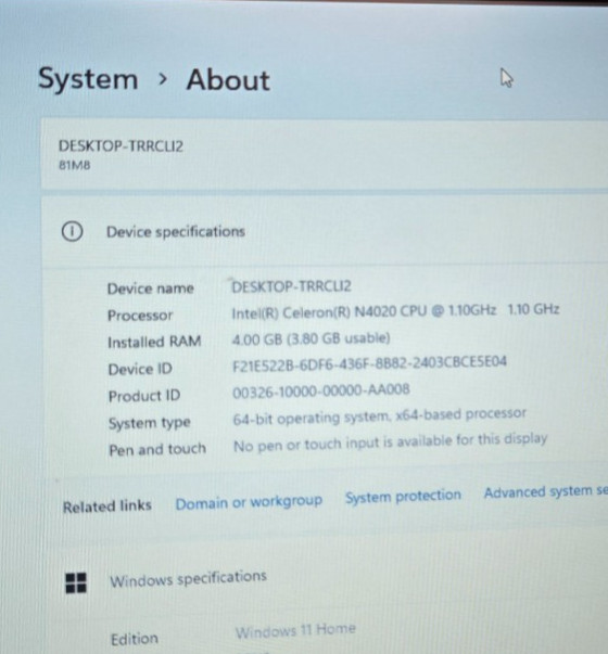 Lenovo 100e Gen 2 11.6″ Laptop Intel Celeron N4000 4GB RAM 64GB eMMC Windows 11