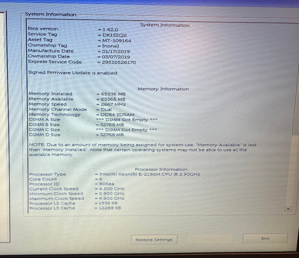 Dell Precision 7730 17″ NVIDIA Q. P5200 16GB 2.9GHz Intel Xeon E-2186M 64GB 2TB