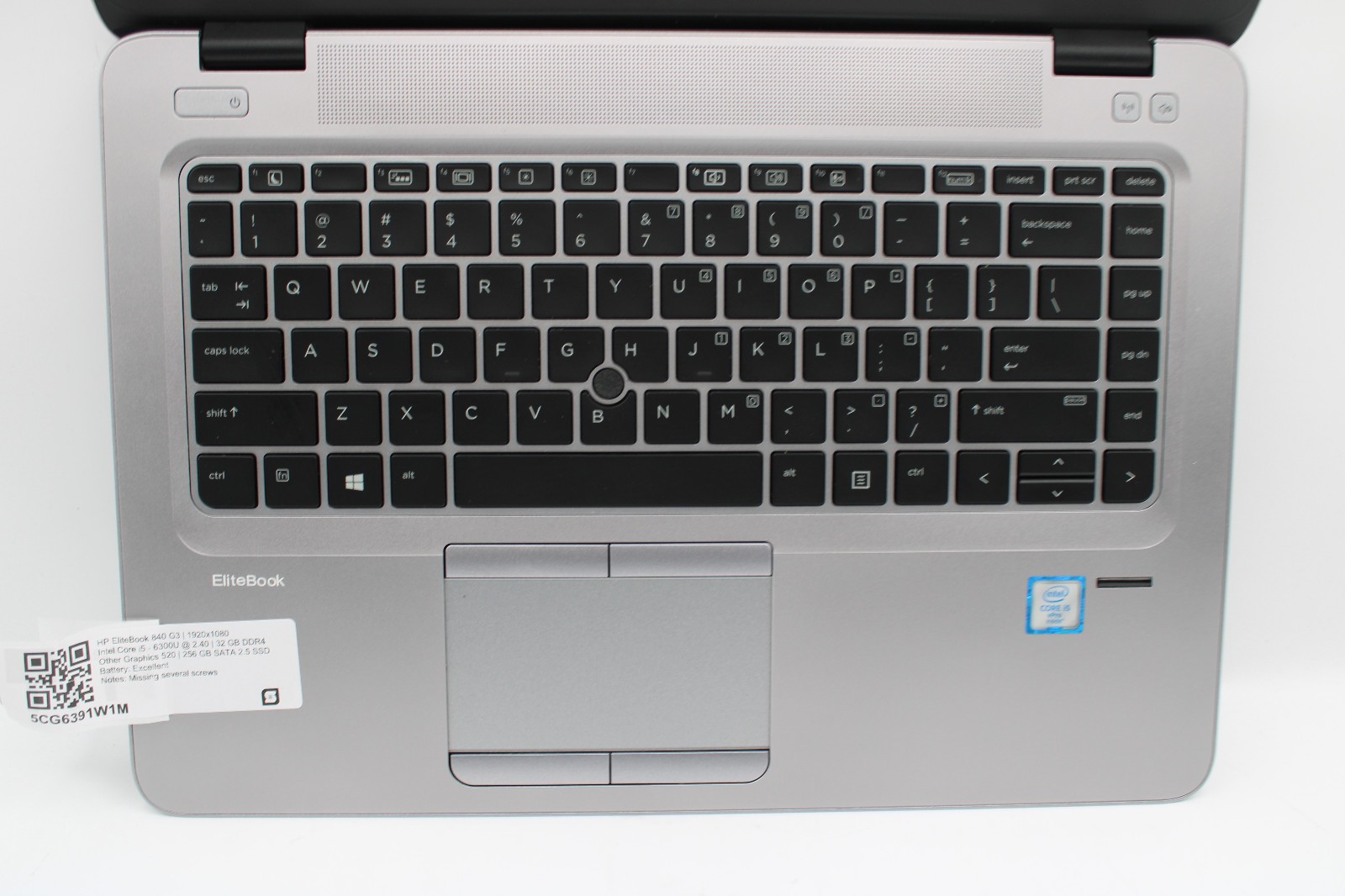 HP EliteBook 840 G3 i5-6300U @ 2.4 GHz 32GB RAM 256GB SSD No OS