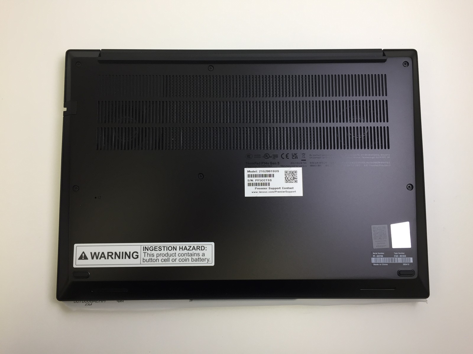 Lenovo ThinkPad P14s Gen 5 21G2001SUS – Intel Core Ultra 7, 32GB RAM, 512GB SSD